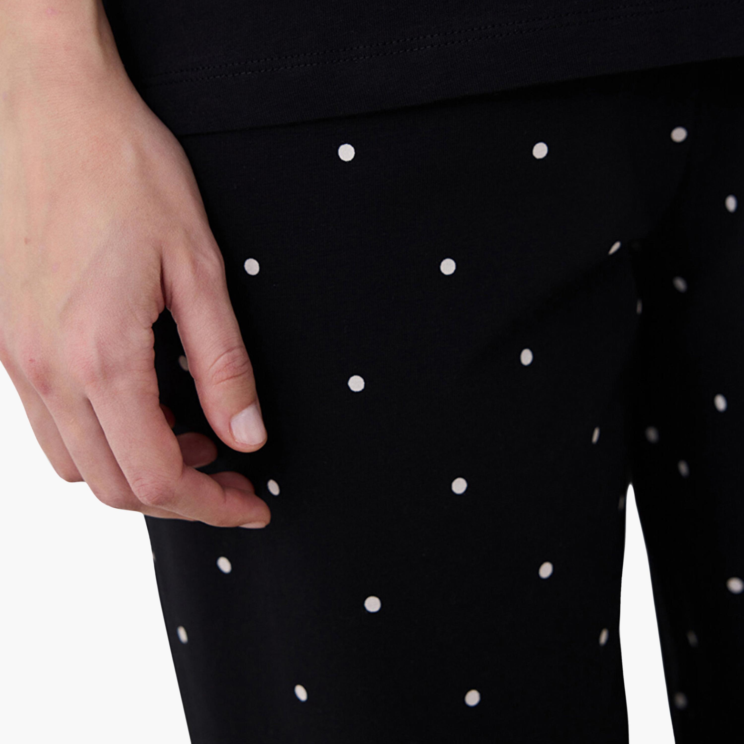 Penti Polka Dot Women's T-Shirt and Pyjama Set-women-clothing-nightwear-pyjamas-longsets-image-7