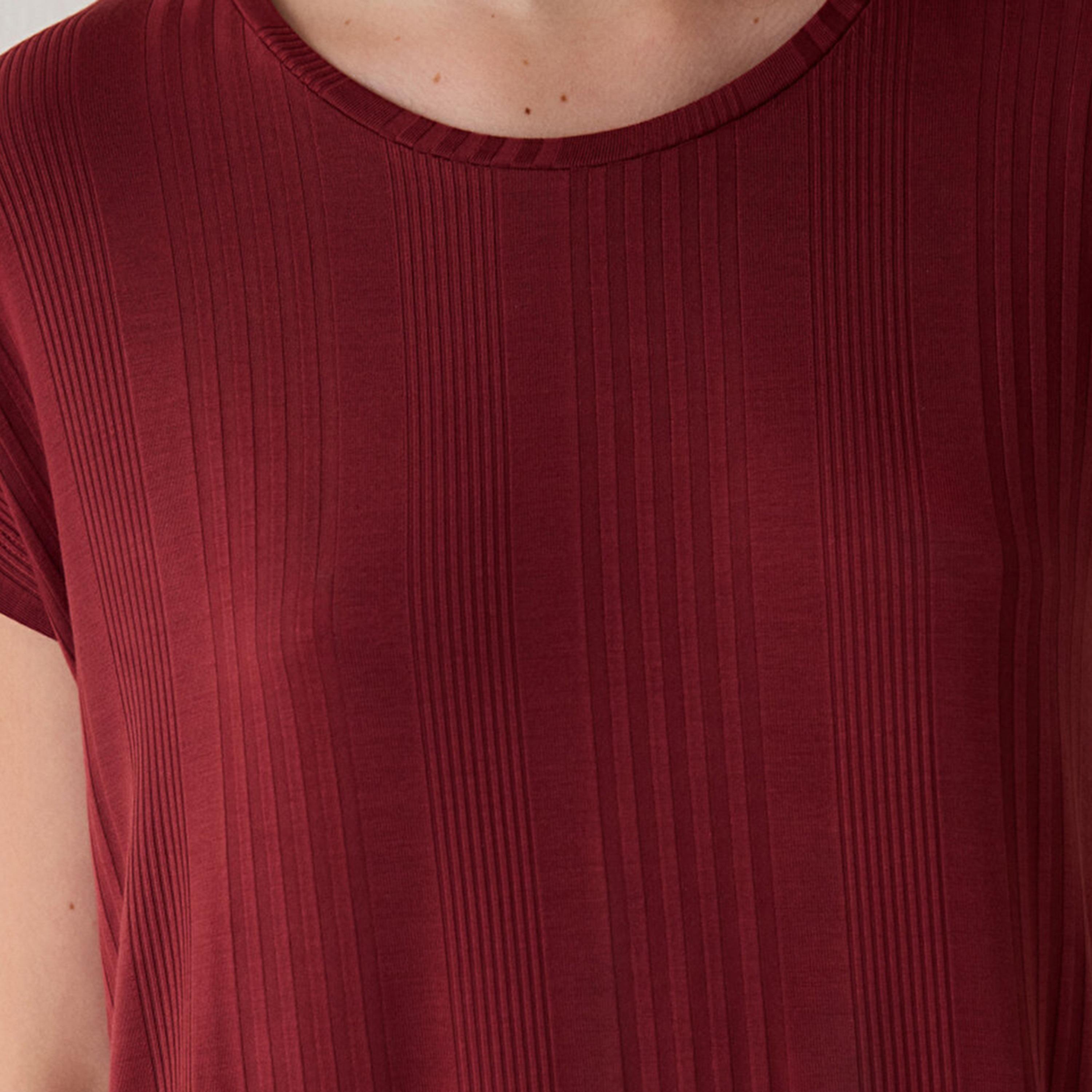 طقم بيجاما نسائي بقماش بارز مكون من بلوزة وبنطلون من بنتي-women-clothing-nightwear-pyjamas-longsets-image-4