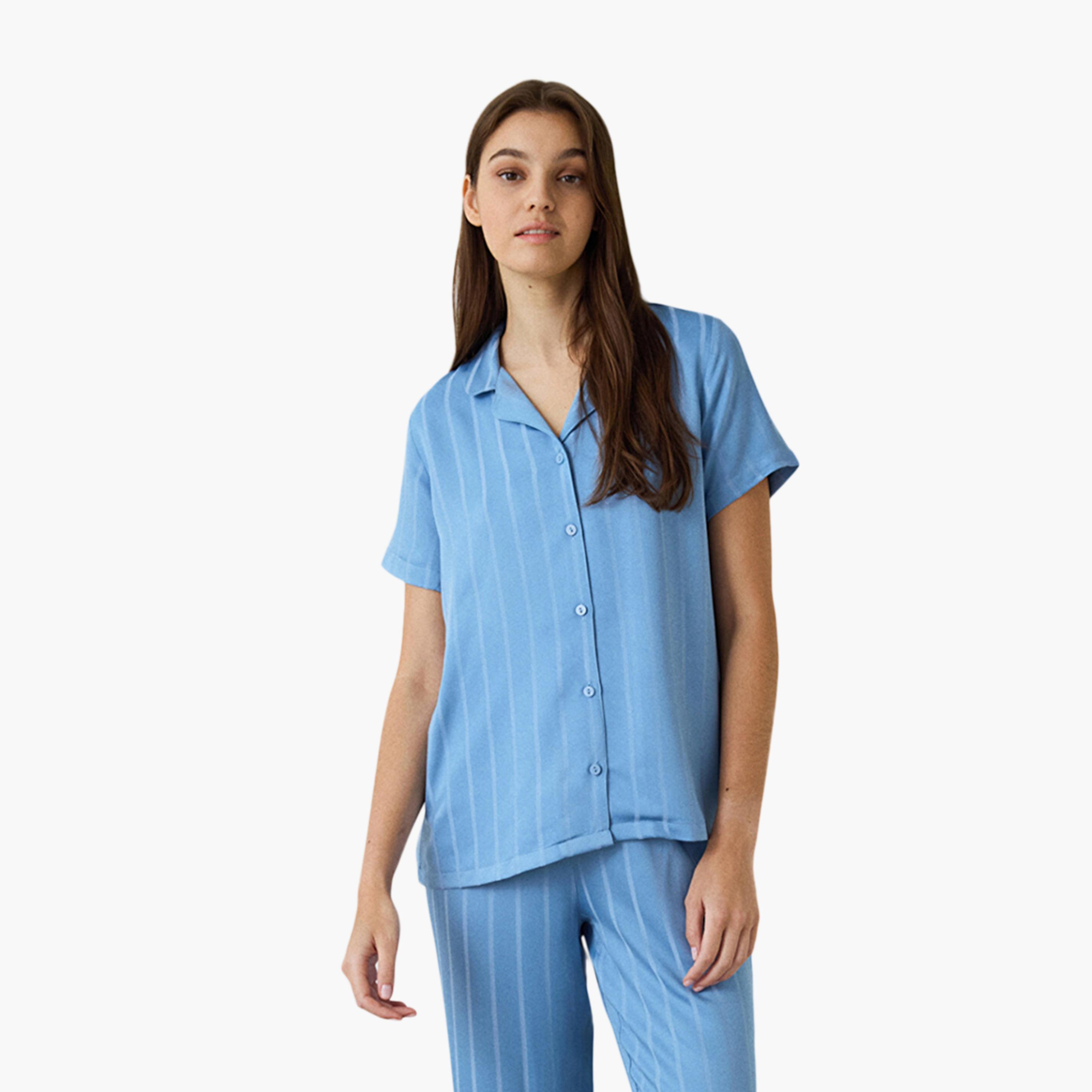 Penti Striped Women's Shirt and Pyjama Set-women-clothing-nightwear-pyjamas-longsets-image-2