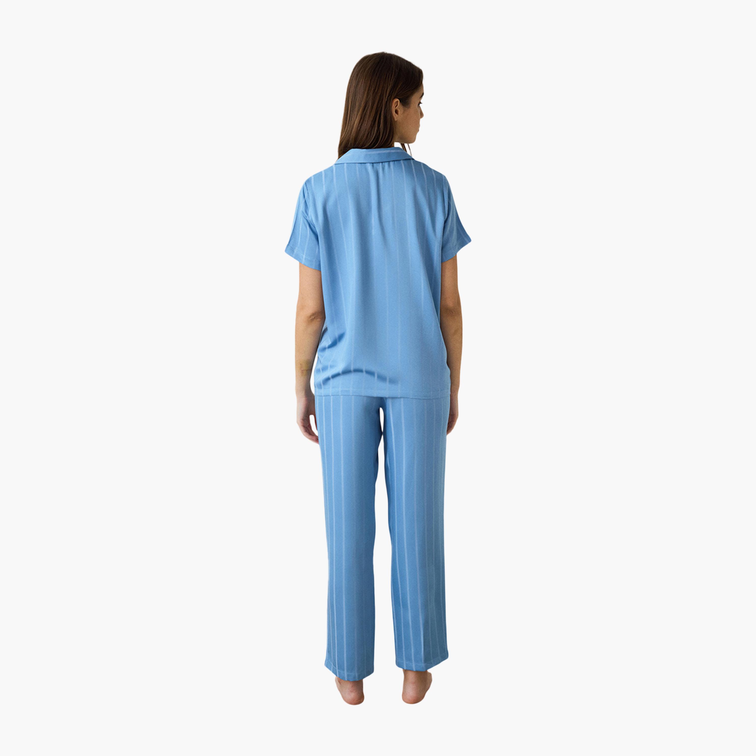 Penti Striped Women's Shirt and Pyjama Set-women-clothing-nightwear-pyjamas-longsets-image-4