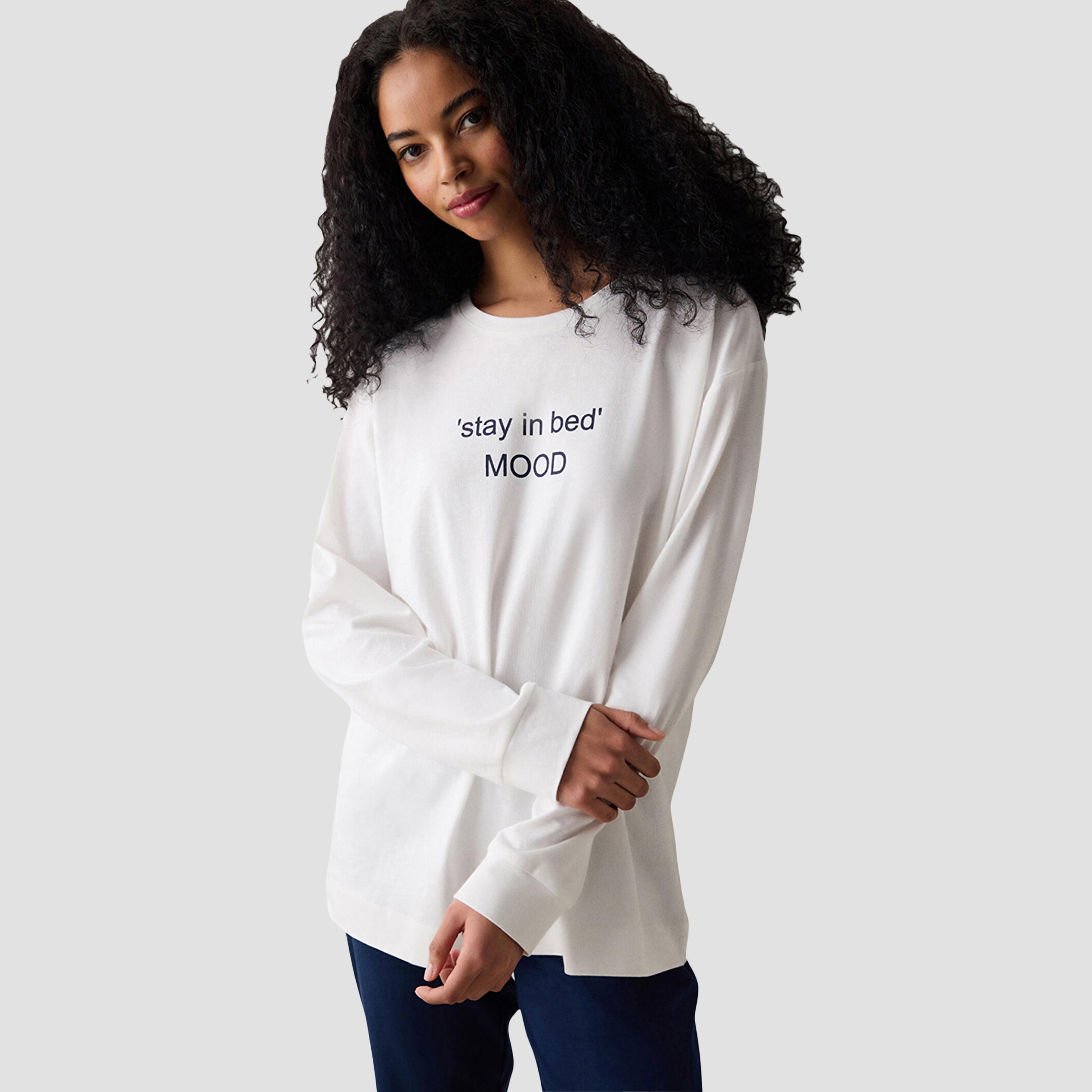 Penti Text-Print Women's T-Shirt and Pyjama Set-women-clothing-nightwear-pyjamas-longsets-image-5