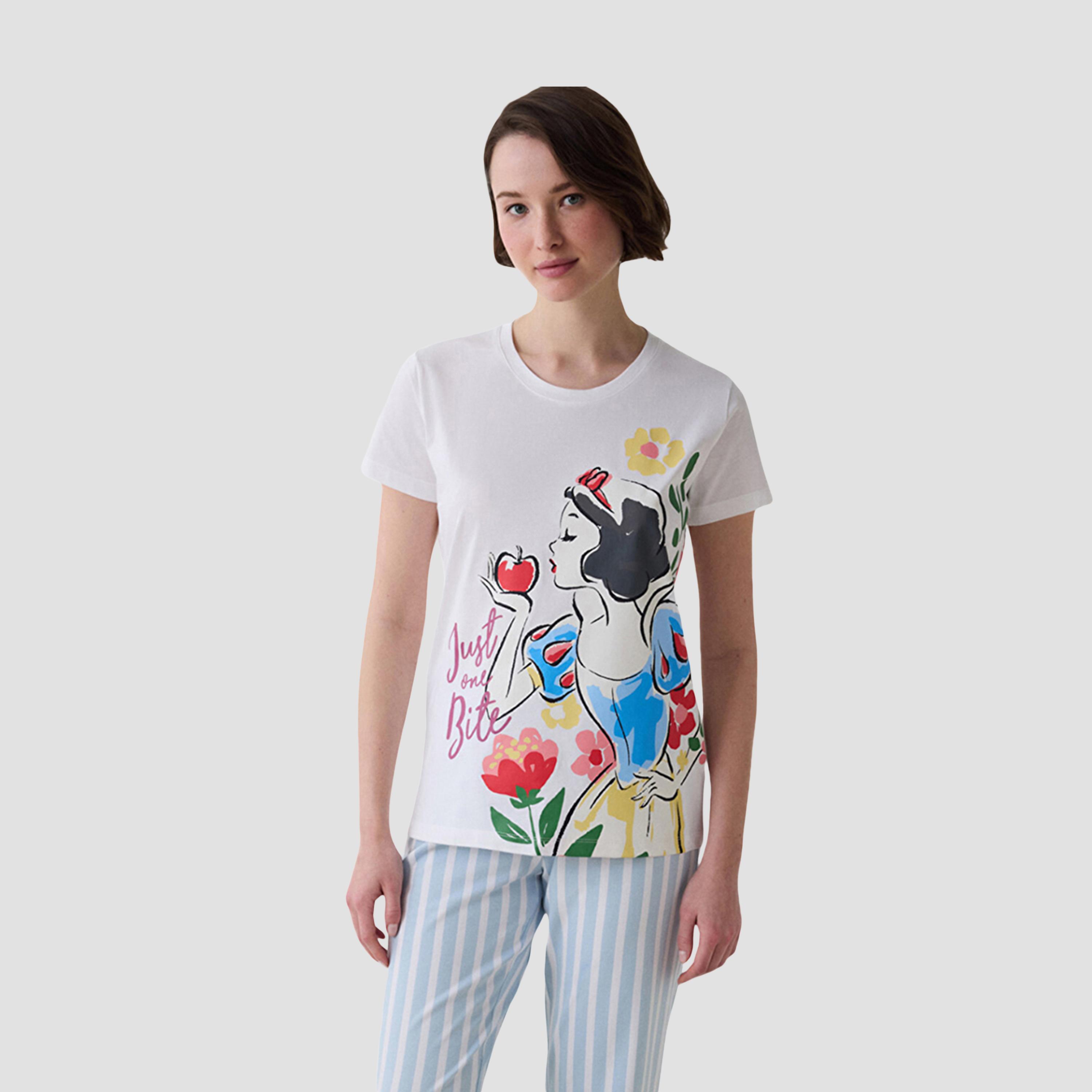 طقم تي شيرت وبيجامة نسائي بطبعة شخصية من بينتي-women-clothing-nightwear-pyjamas-longsets-image-2