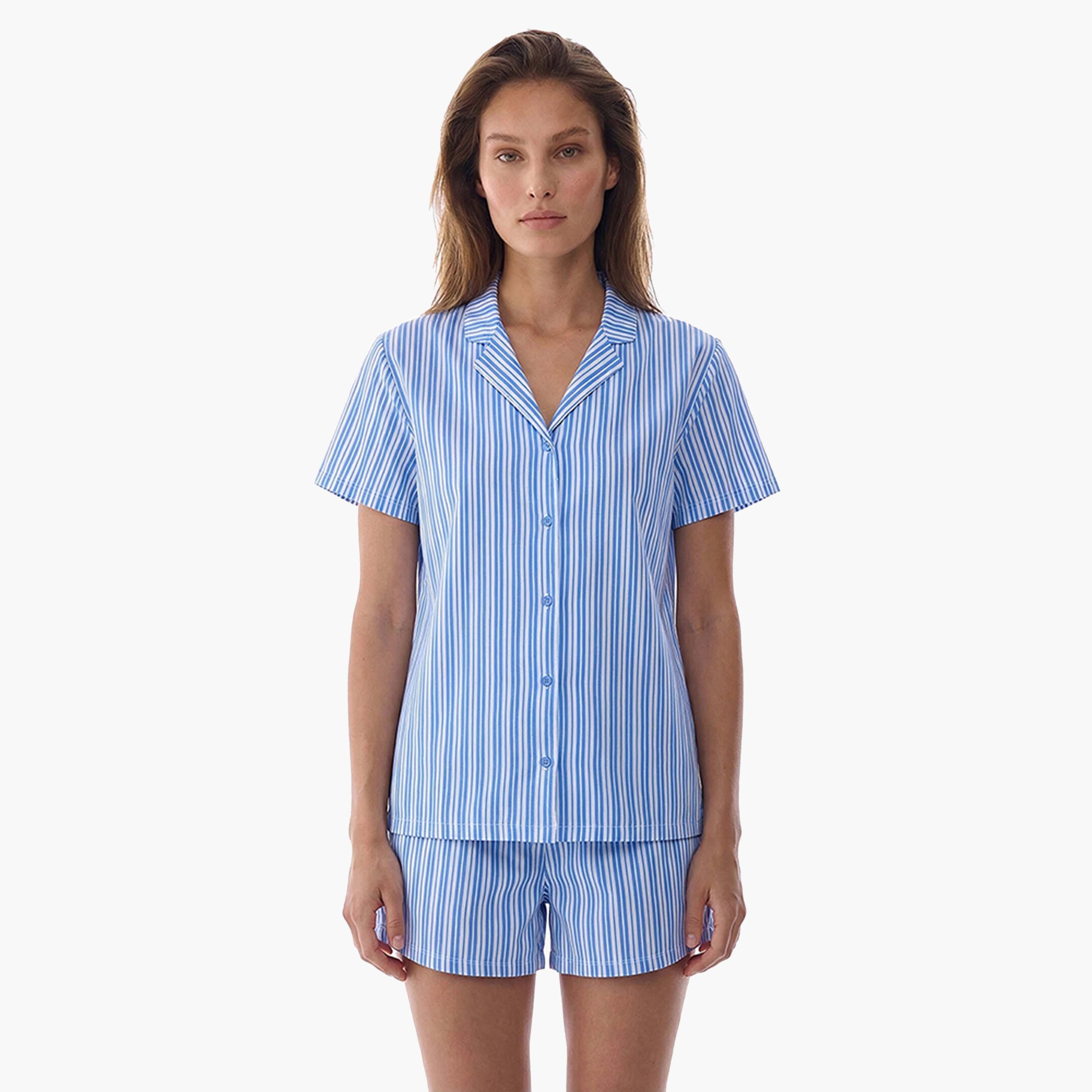Penti Women's Stripes Shirt & Shorts Set-women-clothing-nightwear-pyjamas-shortsets-image-1