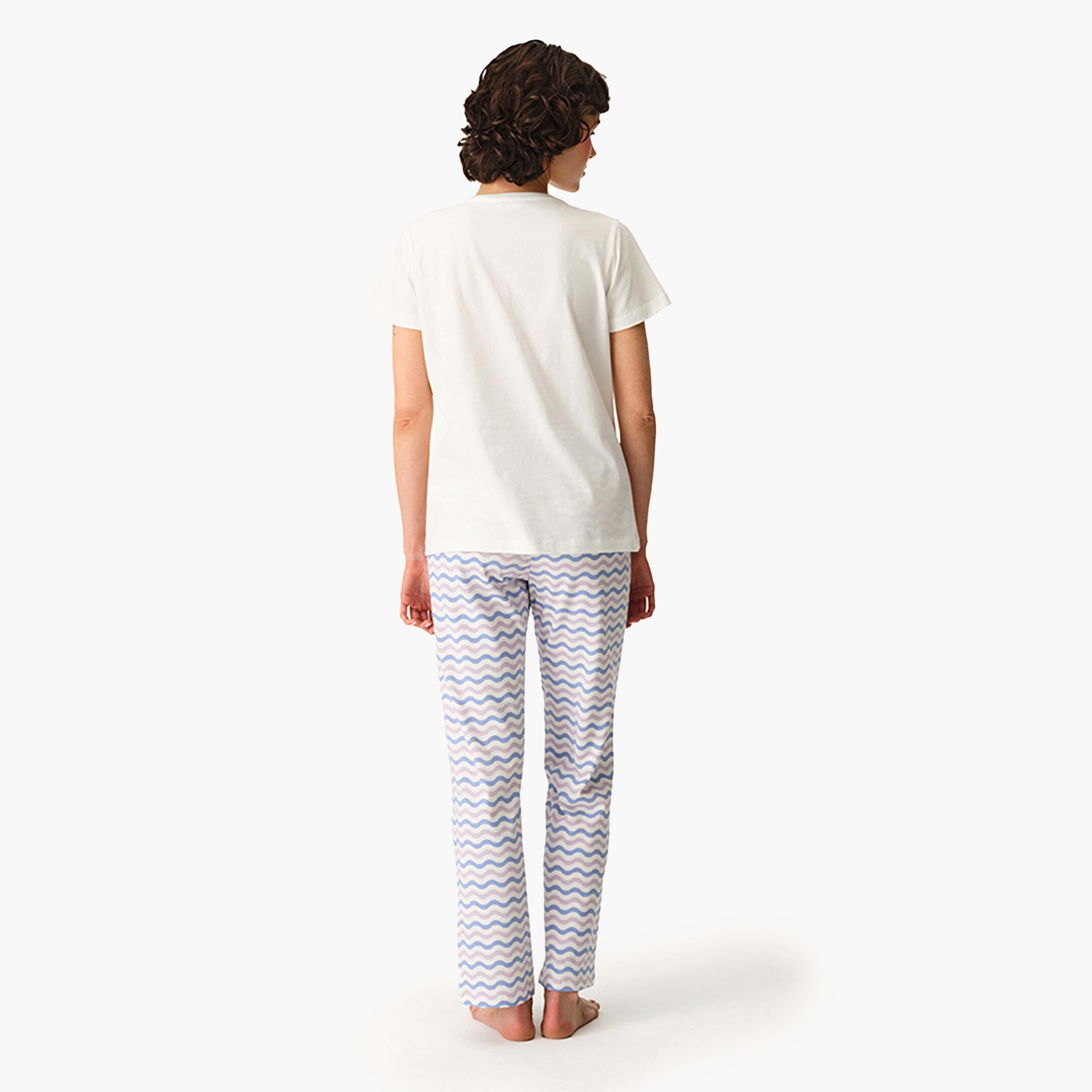 Penti Women's Printed T-Shirt & Pyjama Set-women-clothing-nightwear-pyjamas-longsets-image-2