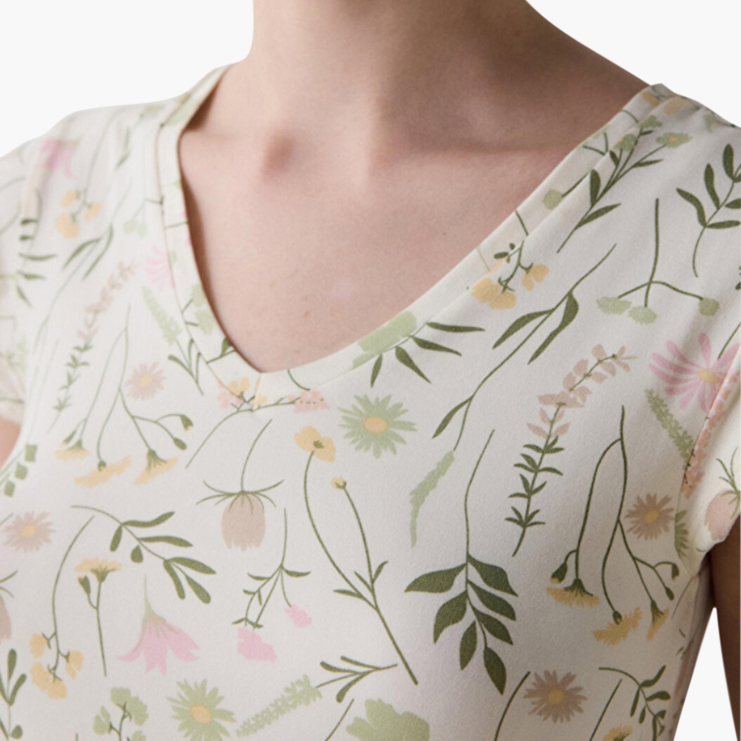 Penti Floral Print Women's Top and Capri Set-women-clothing-nightwear-pyjamas-longsets-image-5