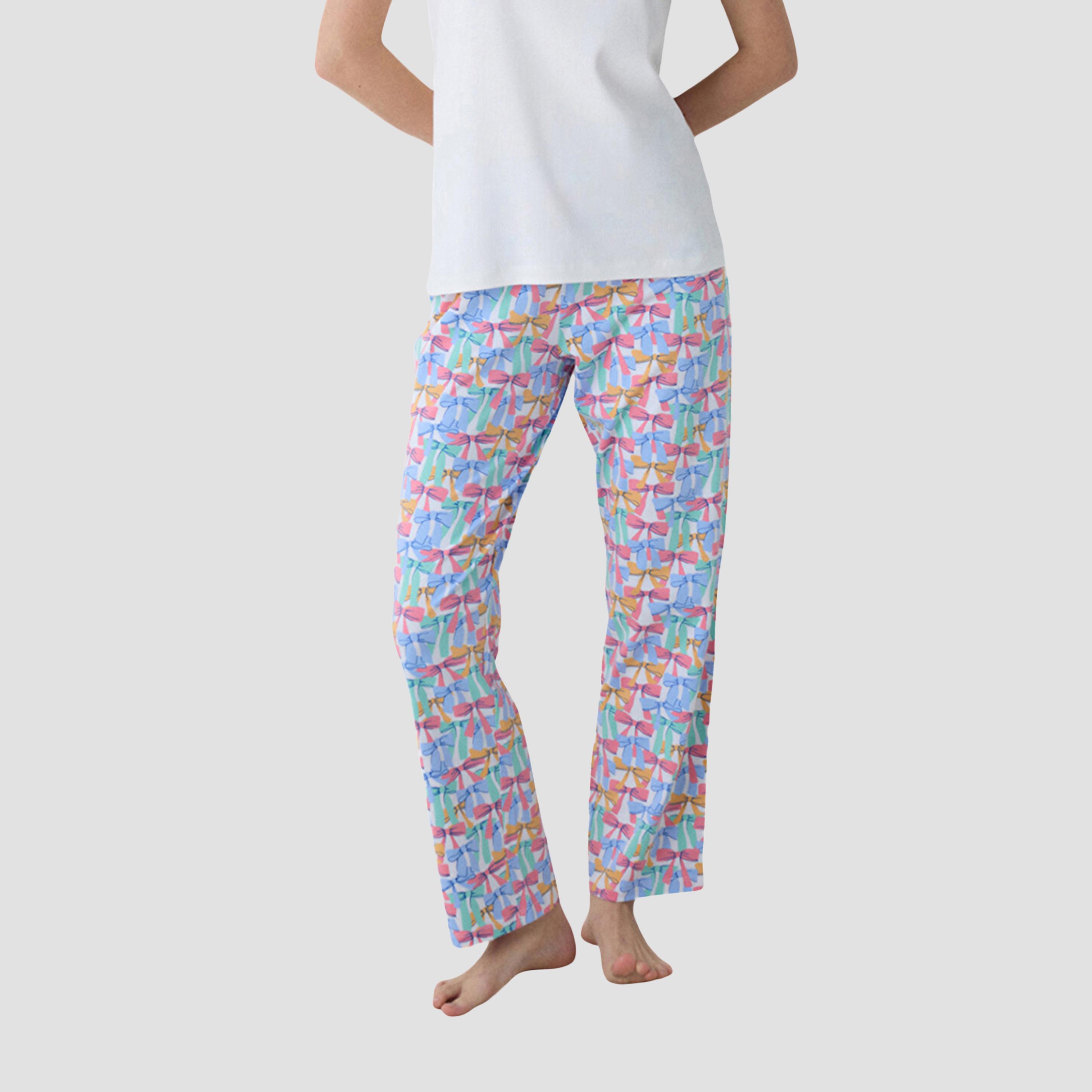 Penti Bow Print Women's T-Shirt and Pyjama Set-women-clothing-nightwear-pyjamas-longsets-image-3