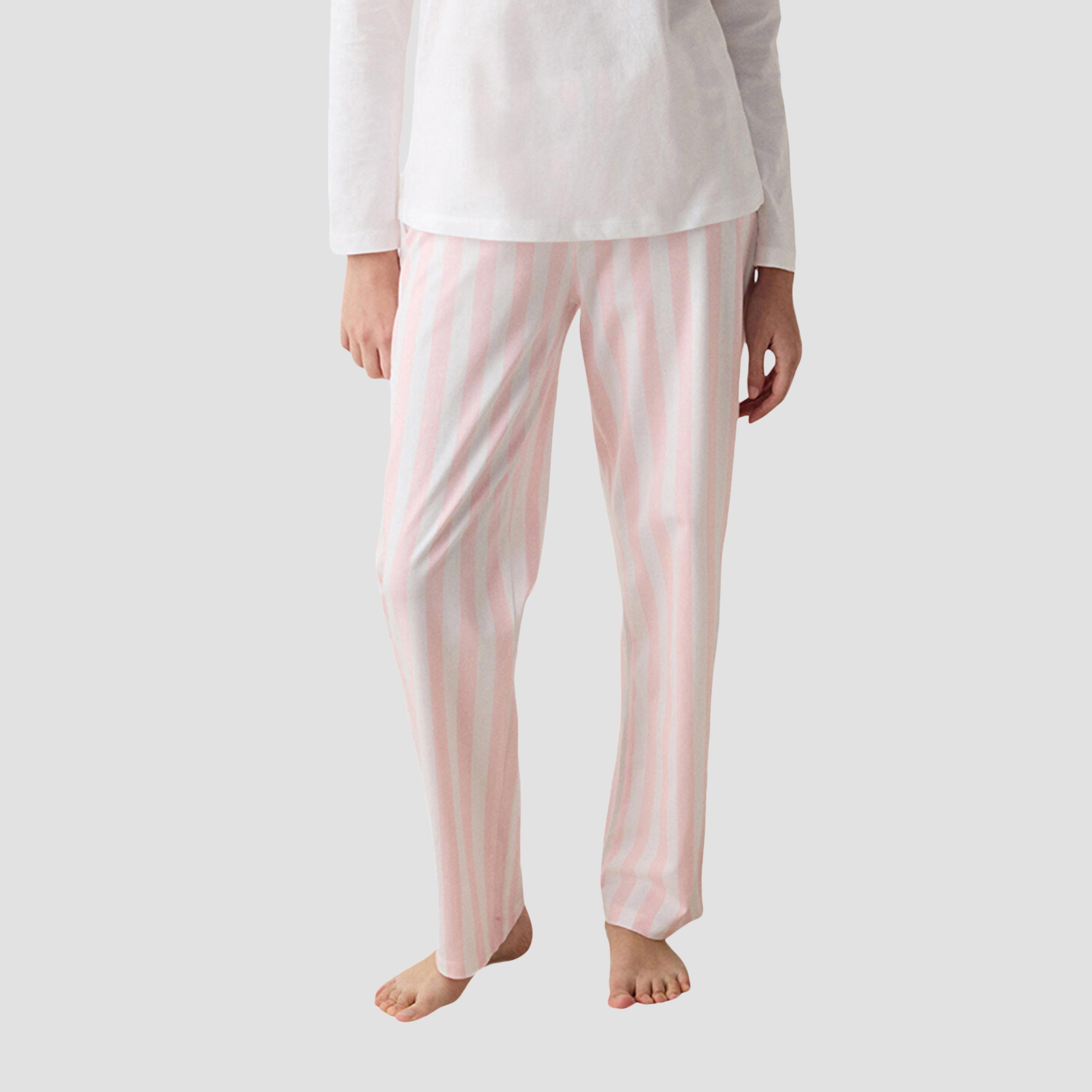 Penti Text Print & Striped Women's T-Shirt and Pyjama Set-women-clothing-nightwear-pyjamas-longsets-image-3