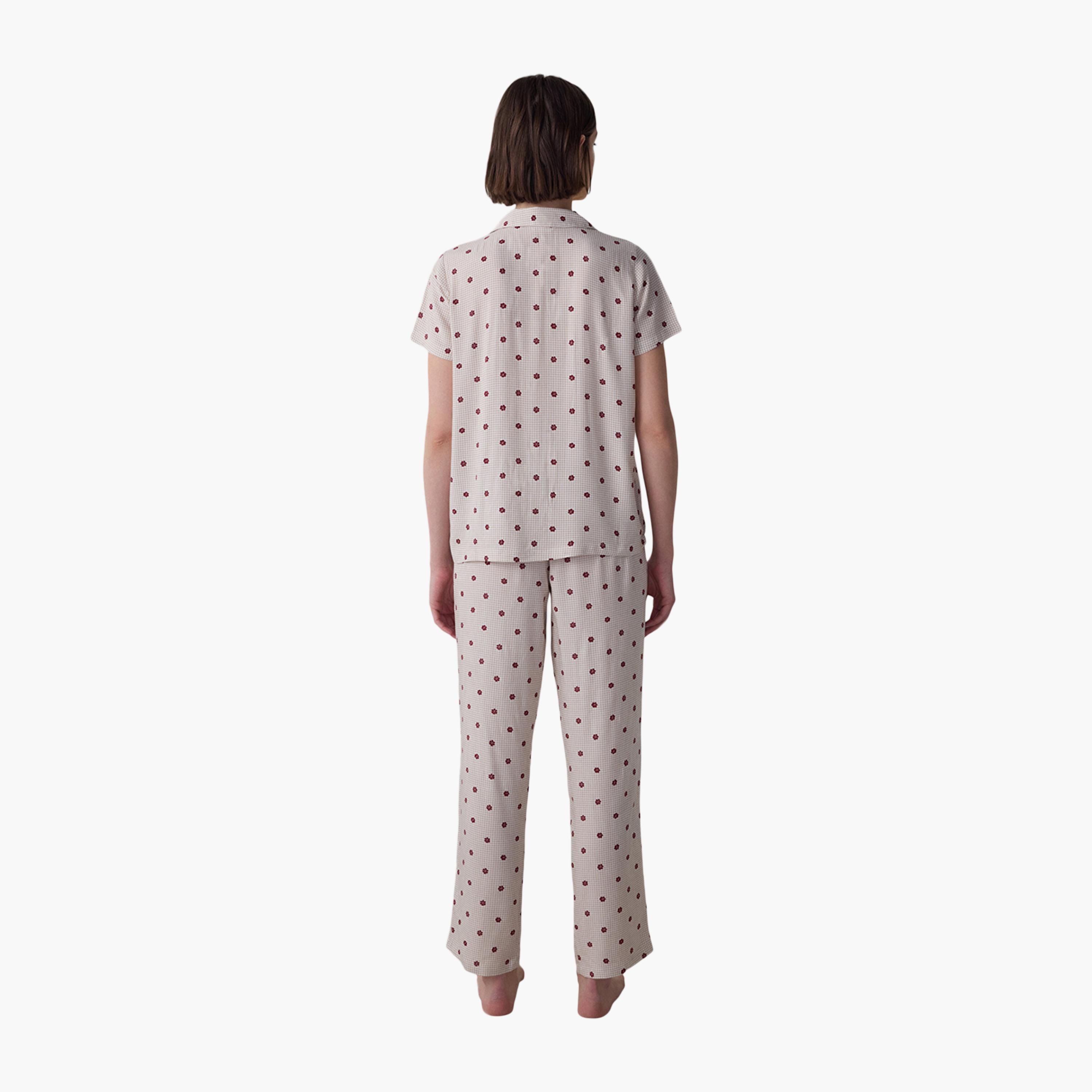 Penti Checked & Floral Print Women's Shirt and Pyjama Set-women-clothing-nightwear-pyjamas-longsets-image-4