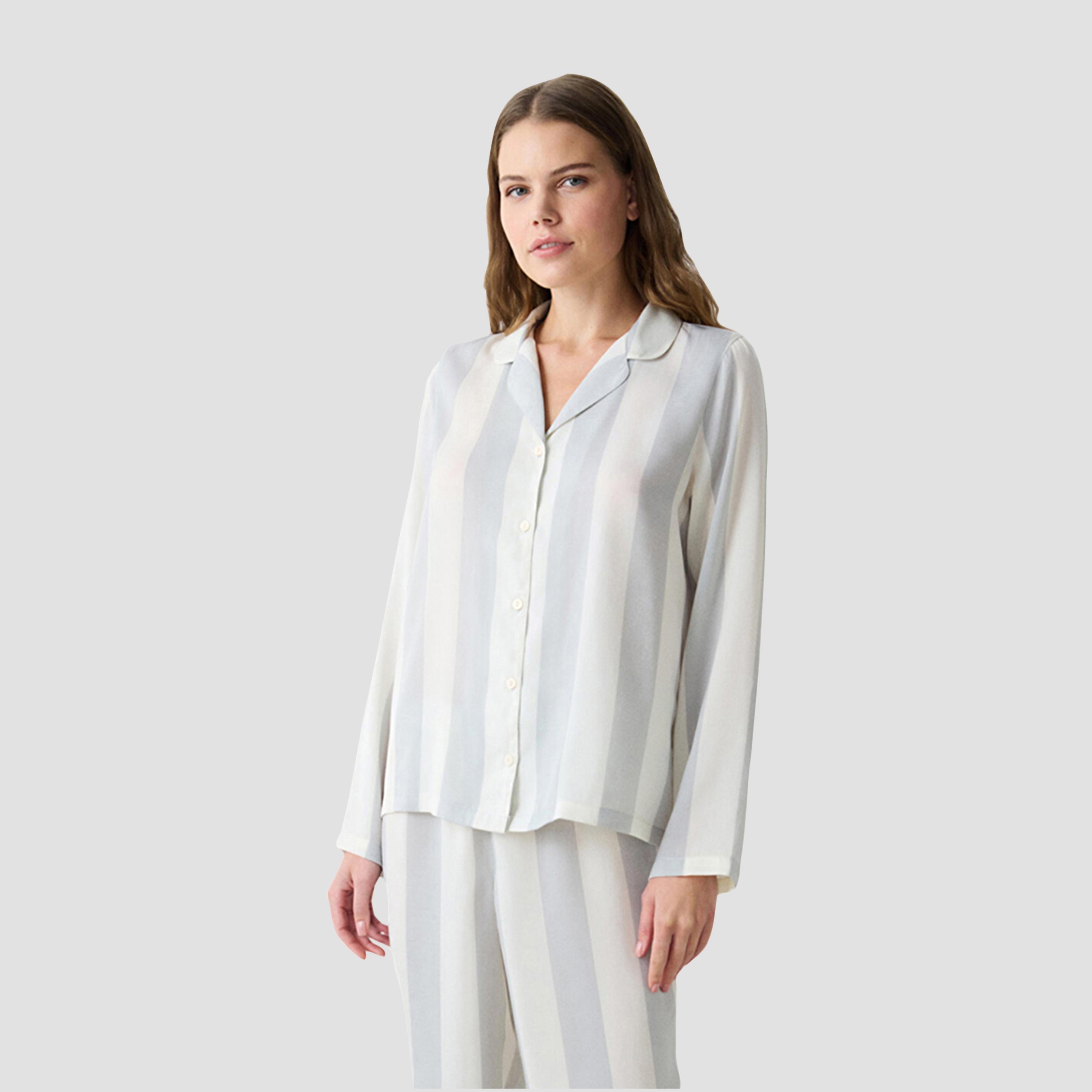 Penti Striped Women's Shirt and Pyjama Set-women-clothing-nightwear-pyjamas-longsets-image-2