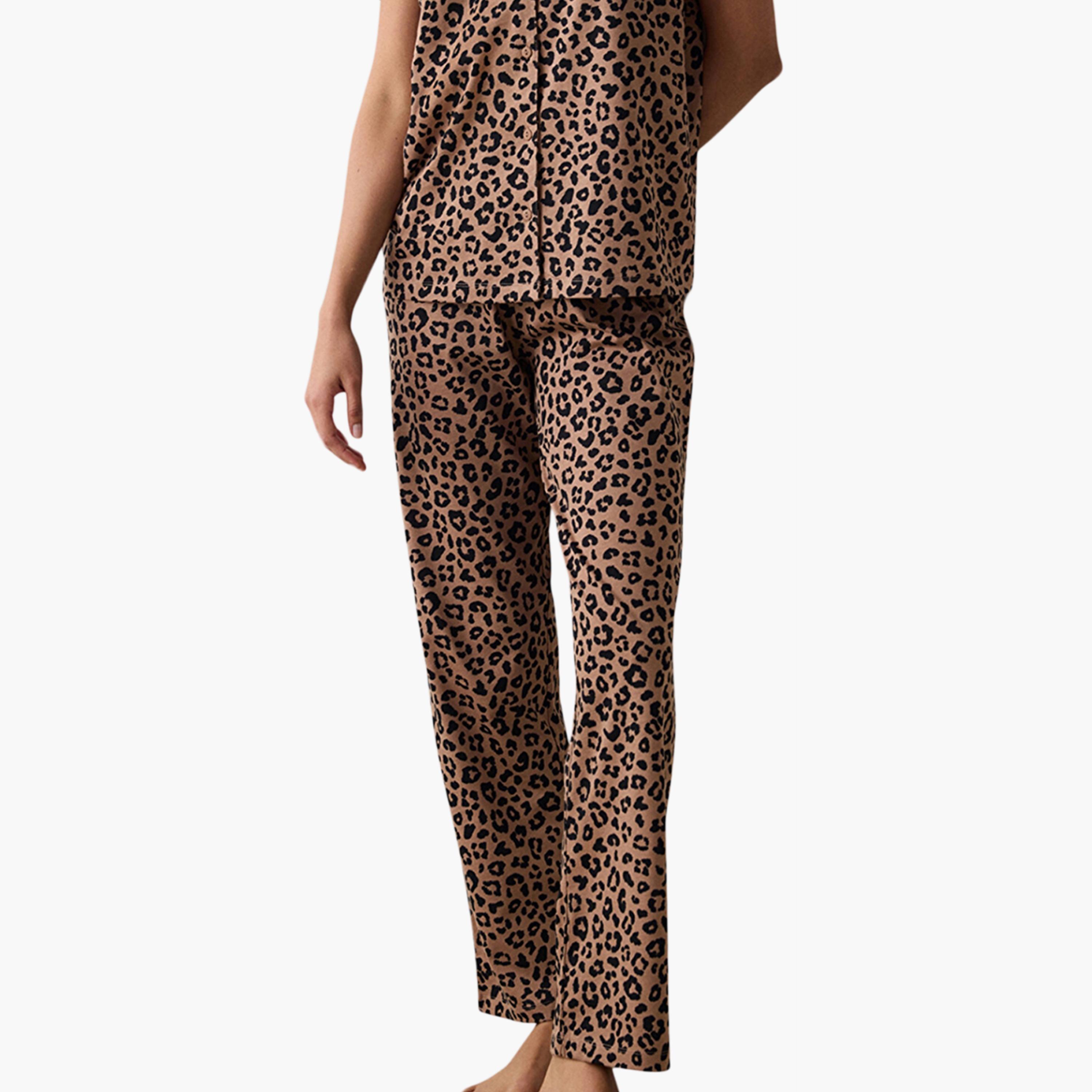 طقم قميص وبيجامة نسائي بطبعة حيوانية من بينتي-women-clothing-nightwear-pyjamas-longsets-image-3