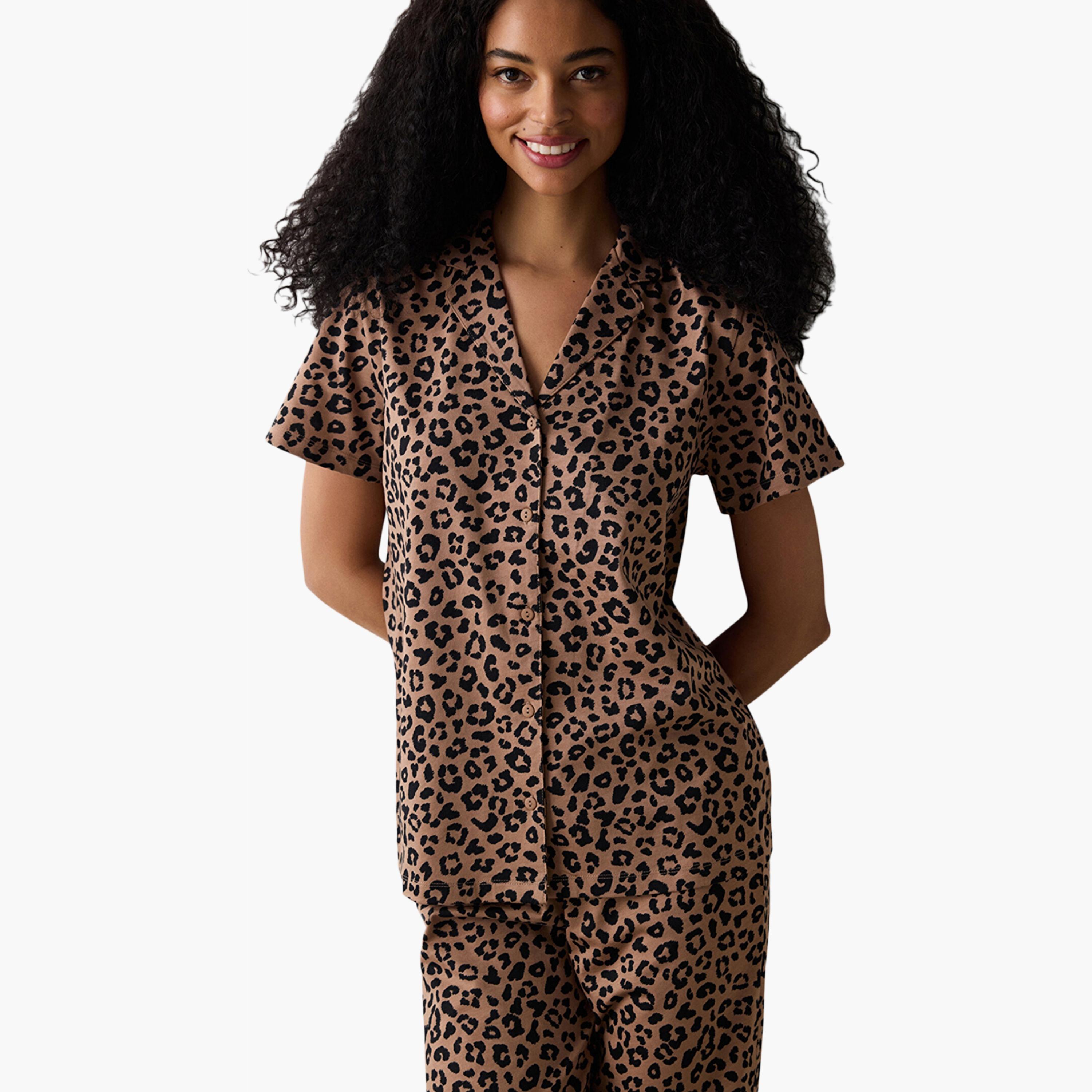 طقم قميص وبيجامة نسائي بطبعة حيوانية من بينتي-women-clothing-nightwear-pyjamas-longsets-image-5