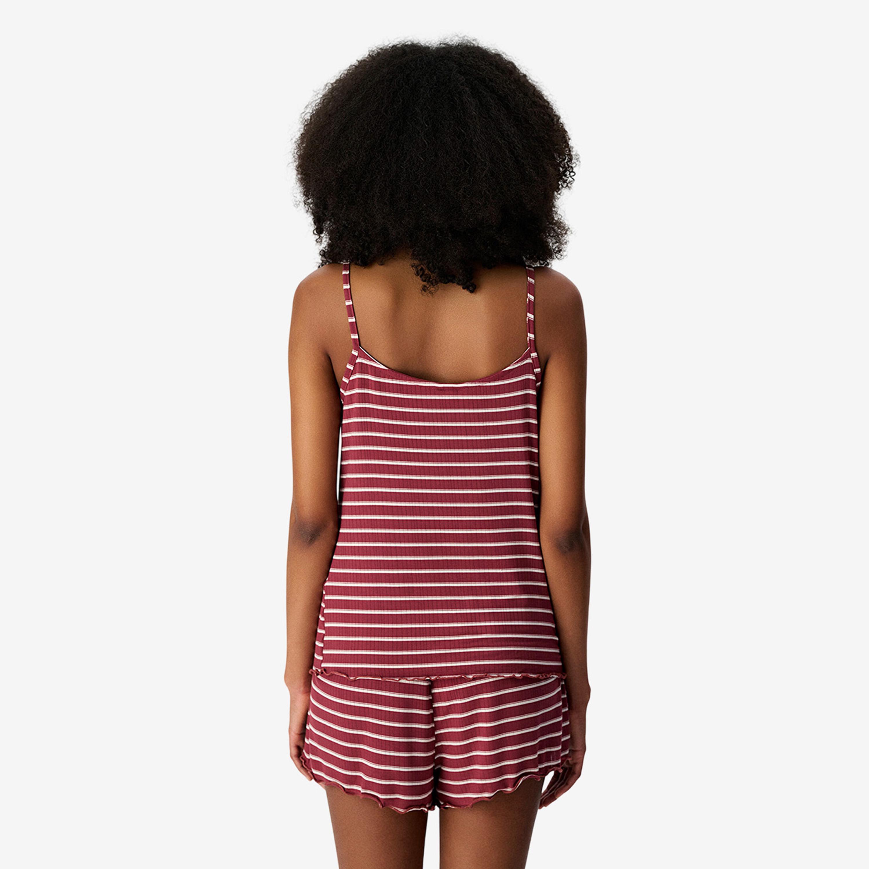 Penti Women's Striped Strappy Camisole & Shorts Set-women-clothing-nightwear-pyjamas-shortsets-image-2