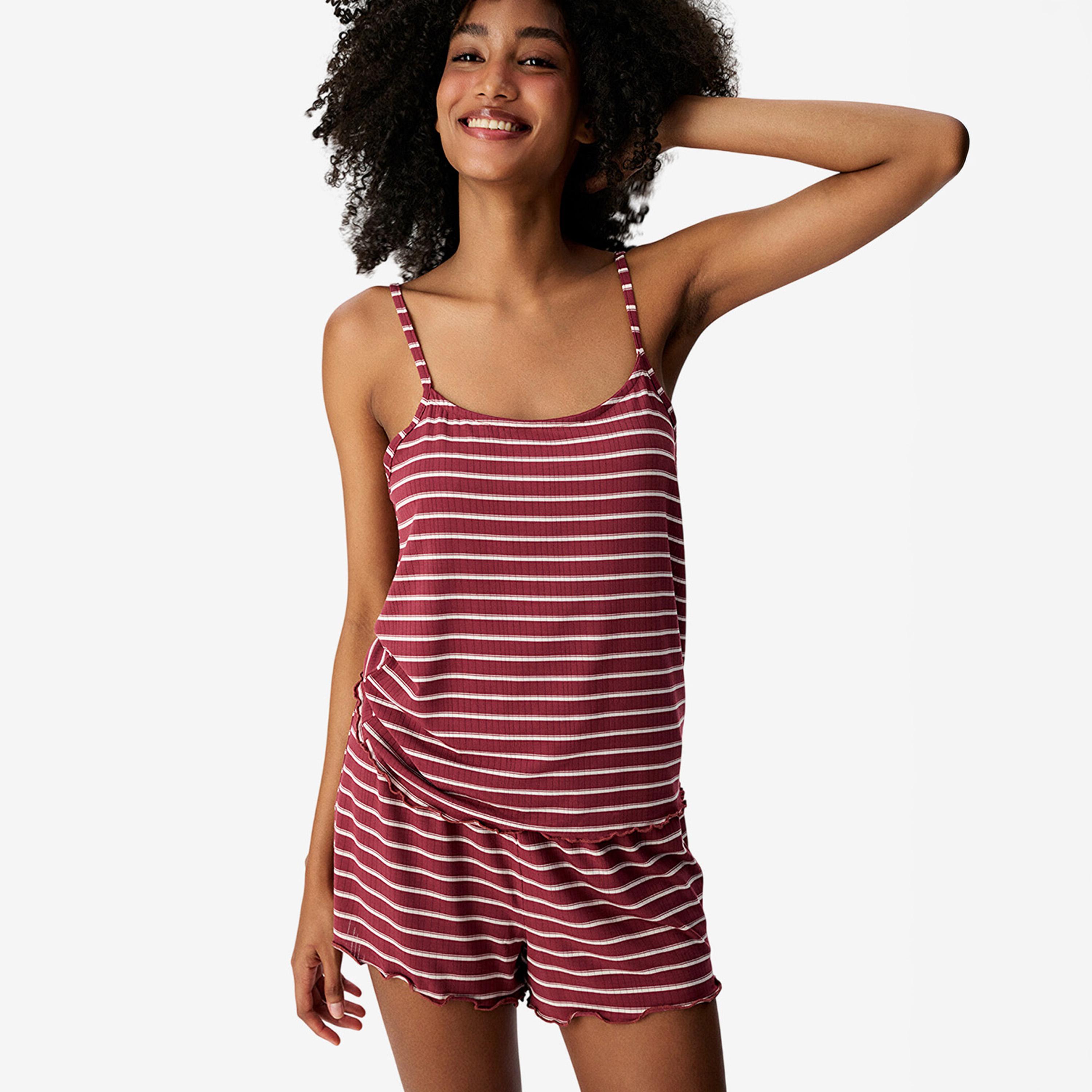 Penti Women's Striped Strappy Camisole & Shorts Set-women-clothing-nightwear-pyjamas-shortsets-image-3