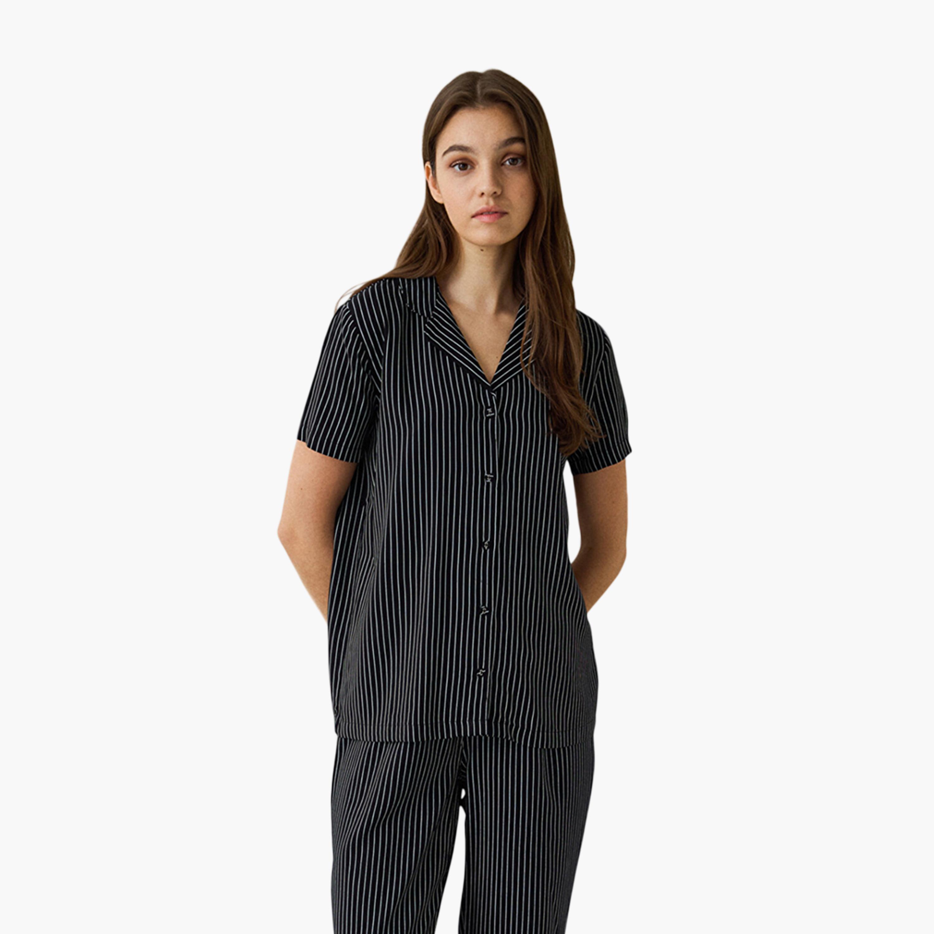 Penti Striped Women's Shirt and Pyjama Set-women-clothing-nightwear-pyjamas-longsets-image-2