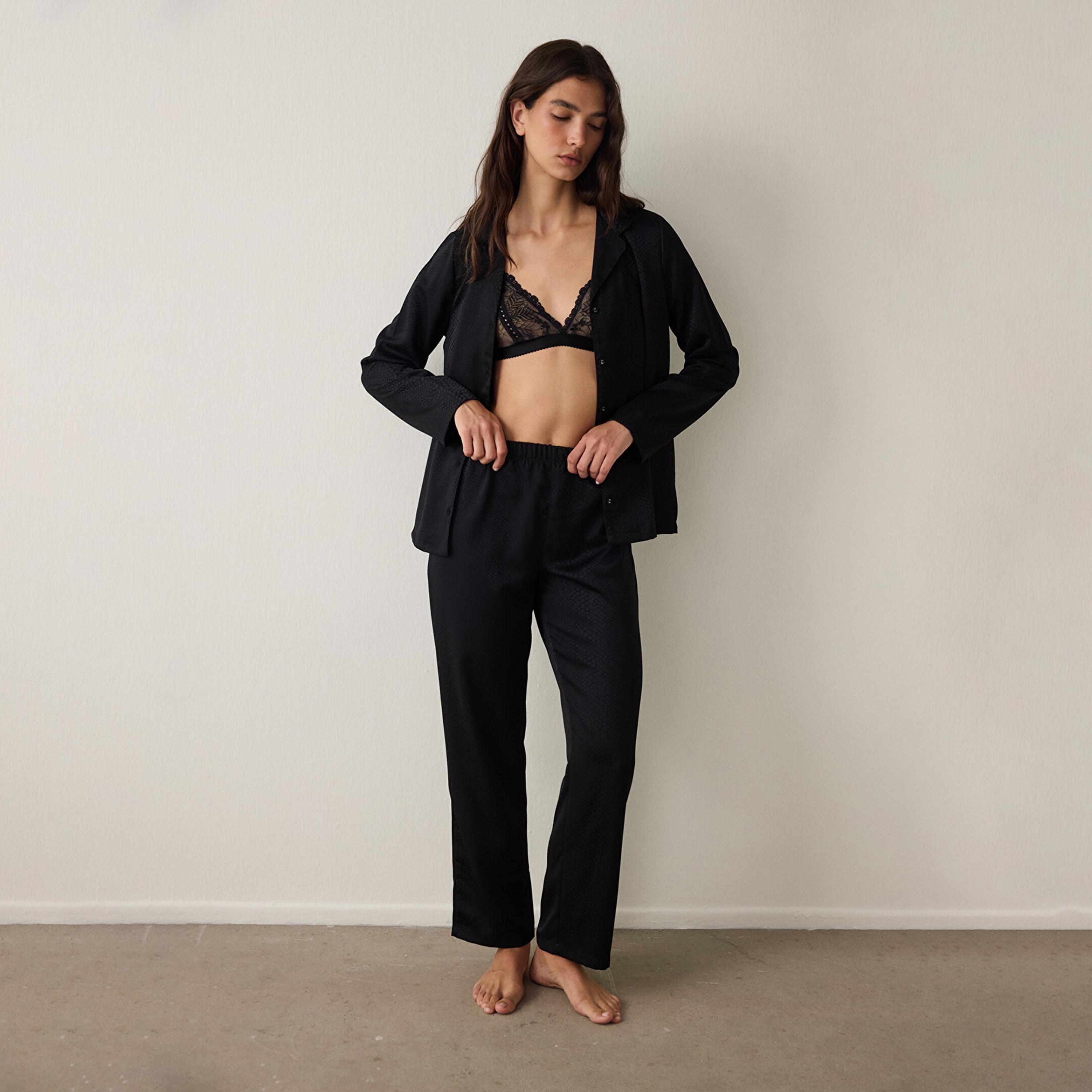 Penti Snake Print Cotton Fleur Women's Shirt & Pyjama Set-women-clothing-nightwear-pyjamas-longsets-image-1