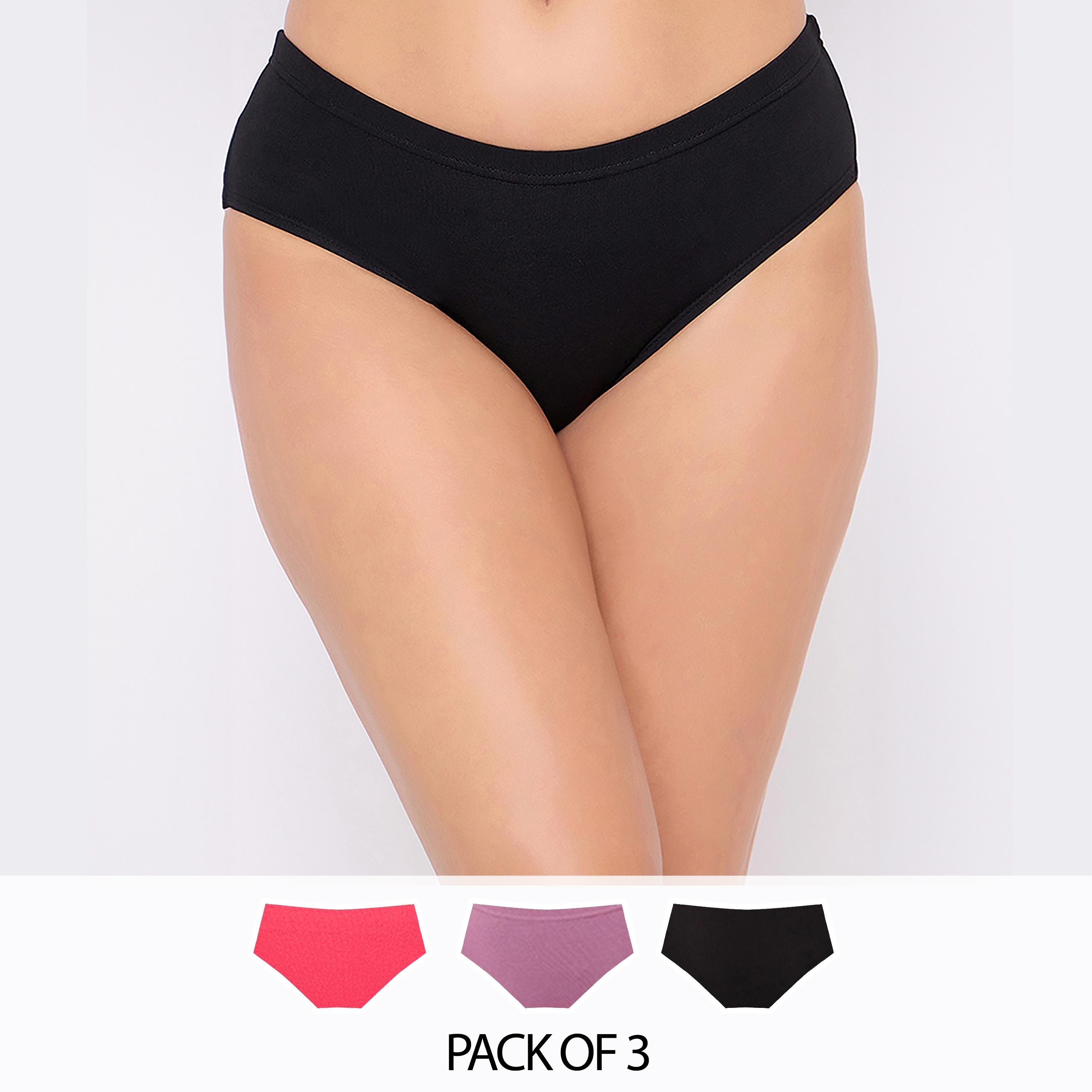 Clovia Pack of 3 Mid-Waist Women's Hipster Panties with Inner Elastic - Cotton-women-clothing-lingerie-panties-image-1