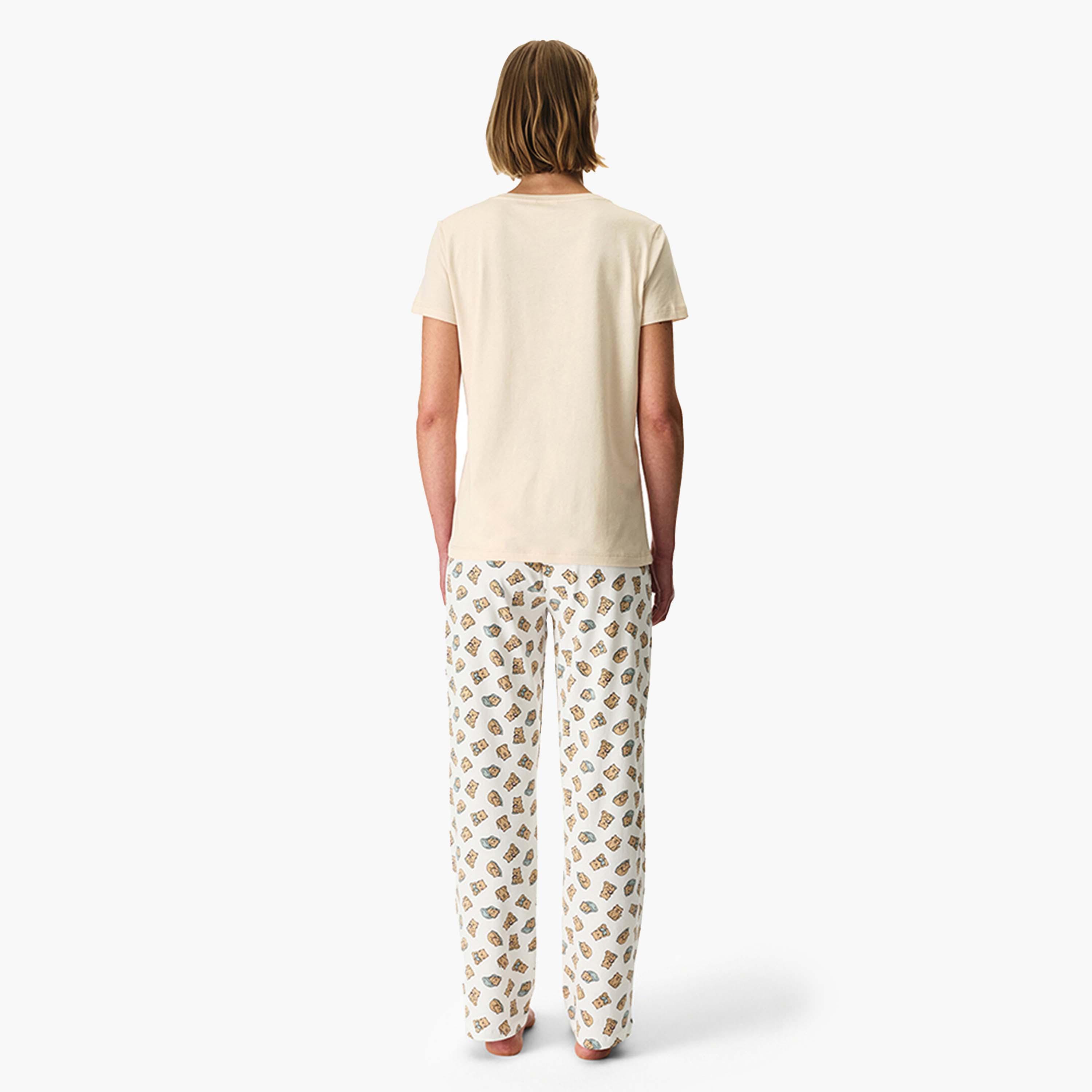 Penti Women's Graphic T-Shirt & Pyjama Set-women-clothing-nightwear-pyjamas-longsets-image-2