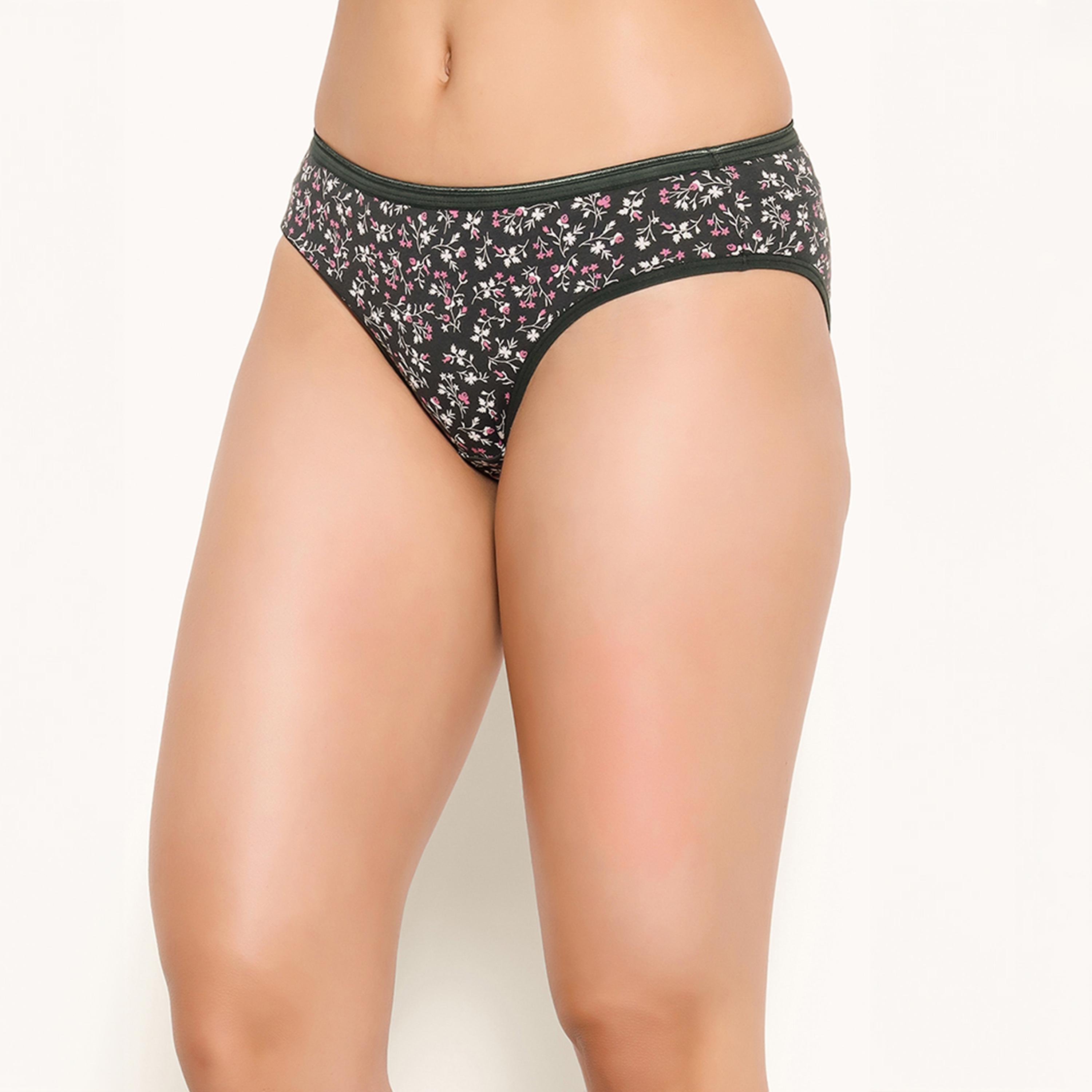 Clovia Pack of 3 Low Waist Leaf Print Women's Bikini Panties - Cotton-women-clothing-lingerie-panties-image-3