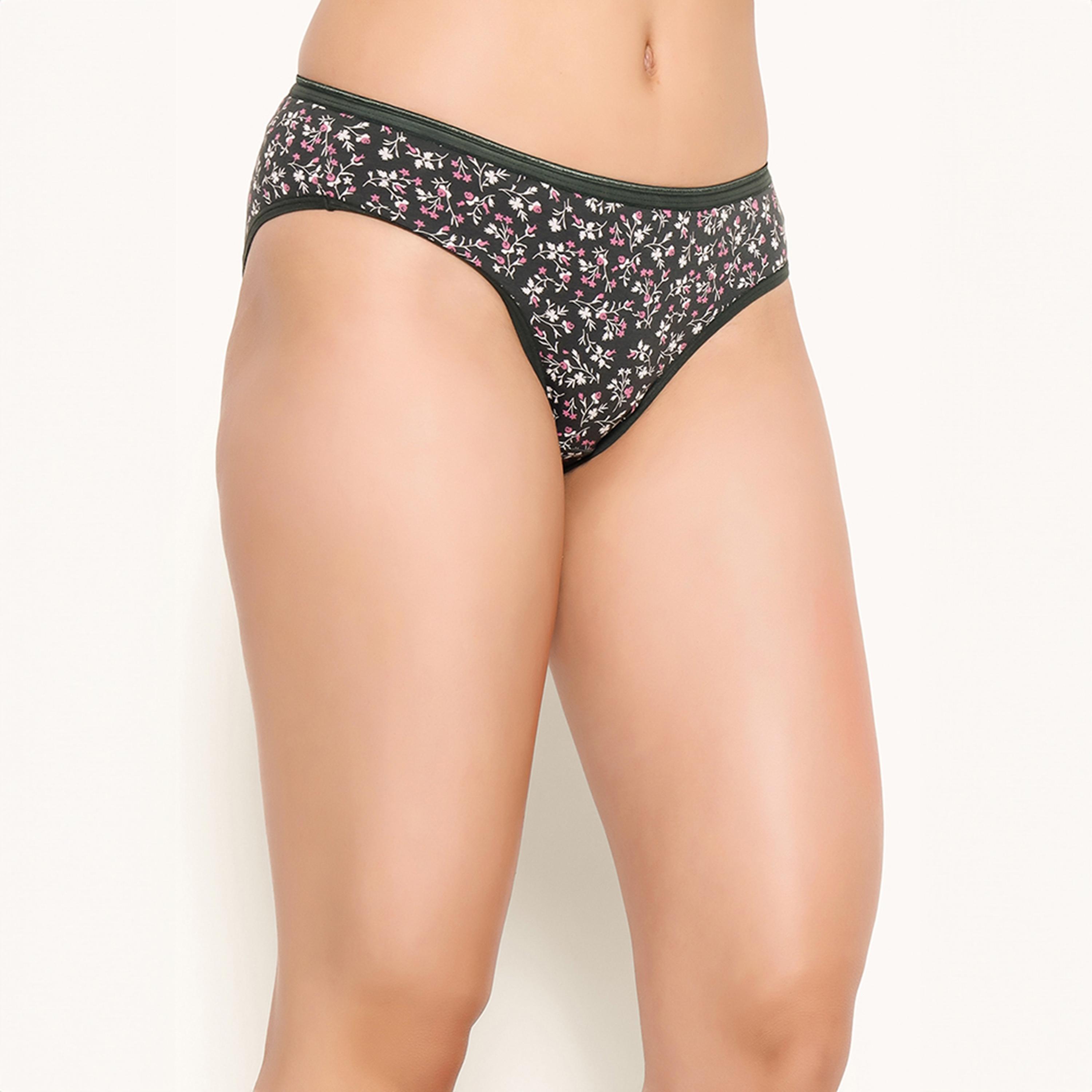 عبوة 3 سراويل بيكيني بخصر منخفض وطبعة أوراق شجر - قطن من كلوفيا-women-clothing-lingerie-panties-image-4