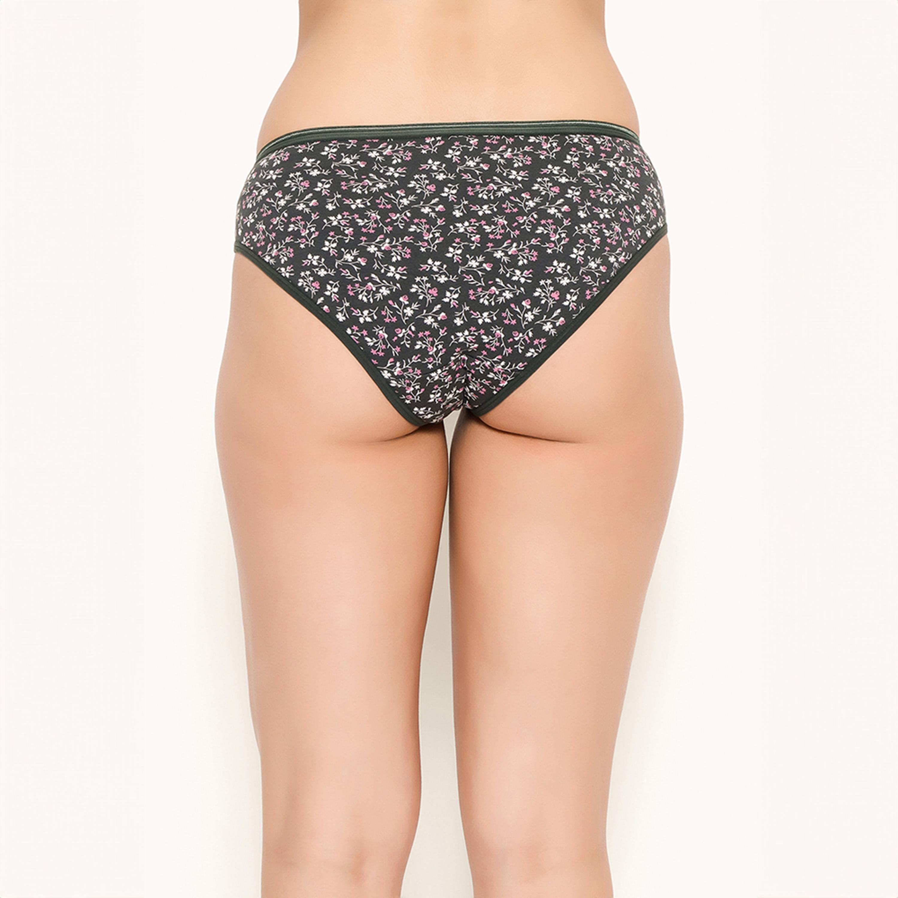 عبوة 3 سراويل بيكيني بخصر منخفض وطبعة أوراق شجر - قطن من كلوفيا-women-clothing-lingerie-panties-image-6