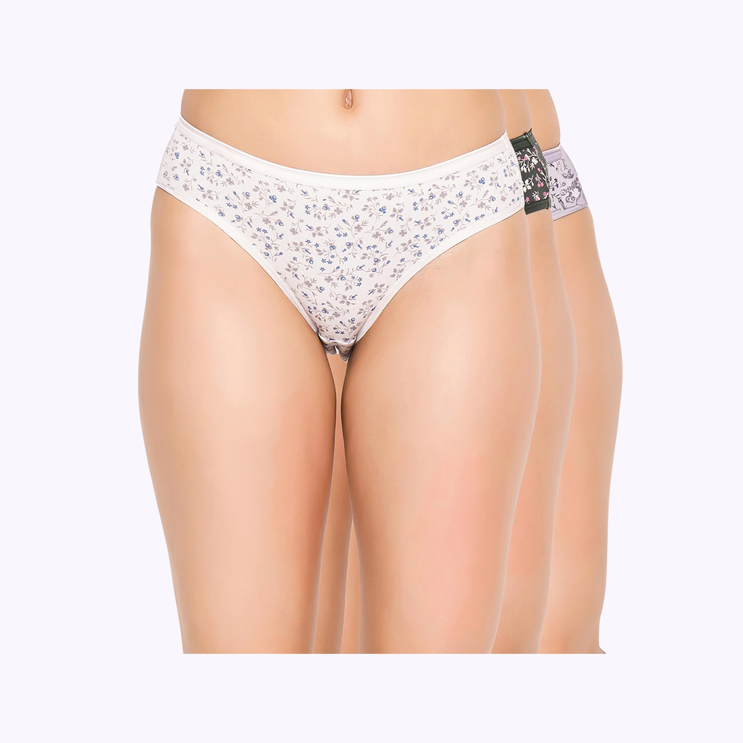 Clovia Pack of 3 Low Waist Leaf Print Women's Bikini Panties - Cotton-women-clothing-lingerie-panties-image-7