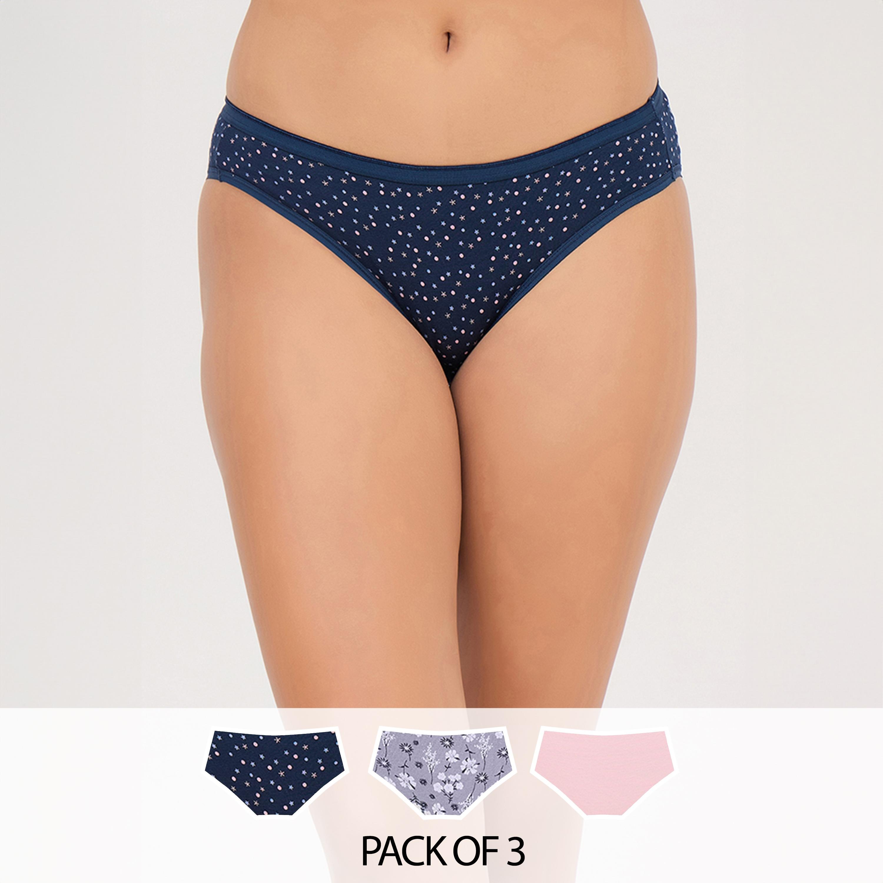 مجموعة من 3 قطع بيكيني داخلية نسائية بخصر منخفض من كلوفيا - قطن-women-clothing-lingerie-panties-image-1