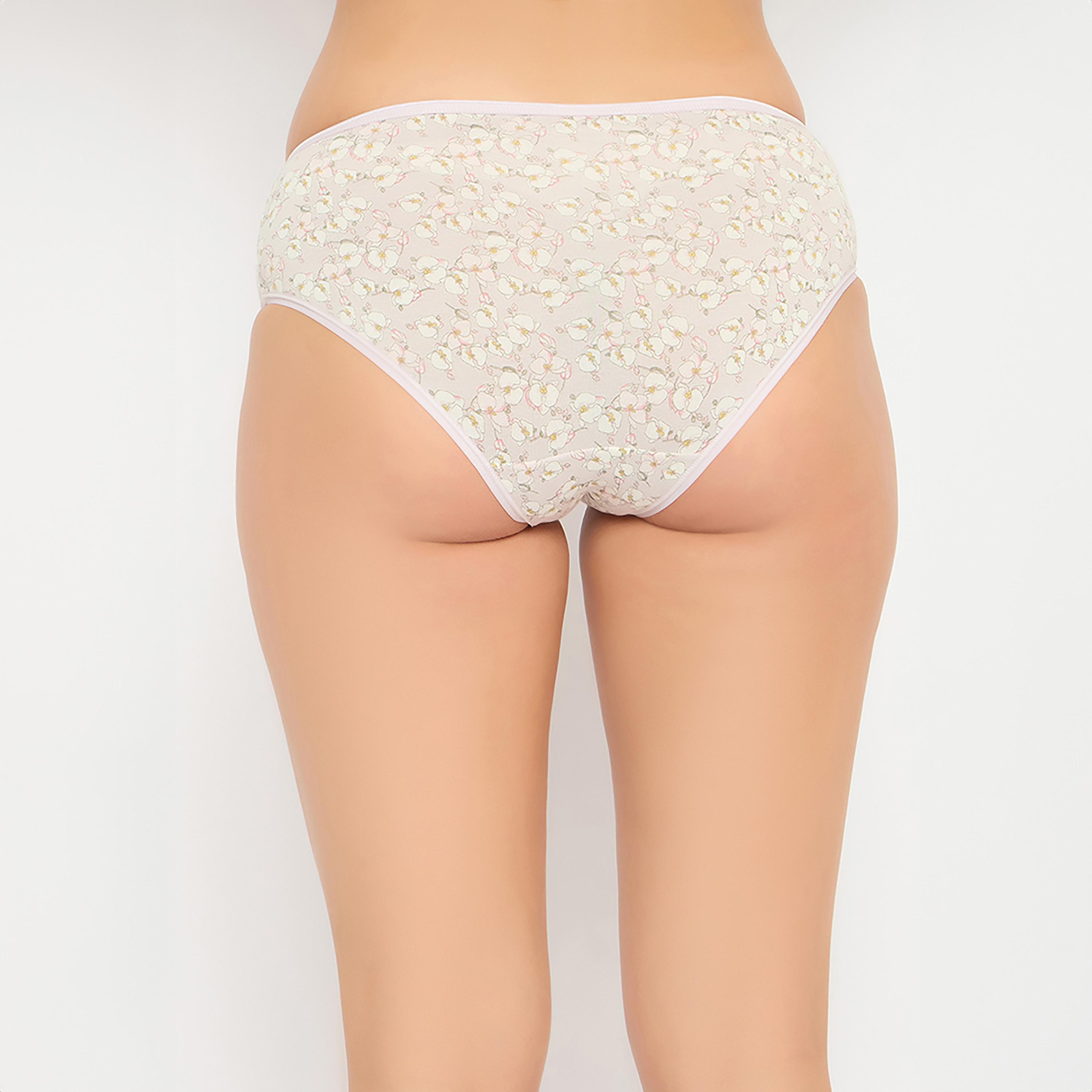 مجموعة من 3 سراويل داخلية هيبستر نسائية مطبوعة بخصر متوسط من كلوفيا - قطن-women-clothing-lingerie-panties-image-13