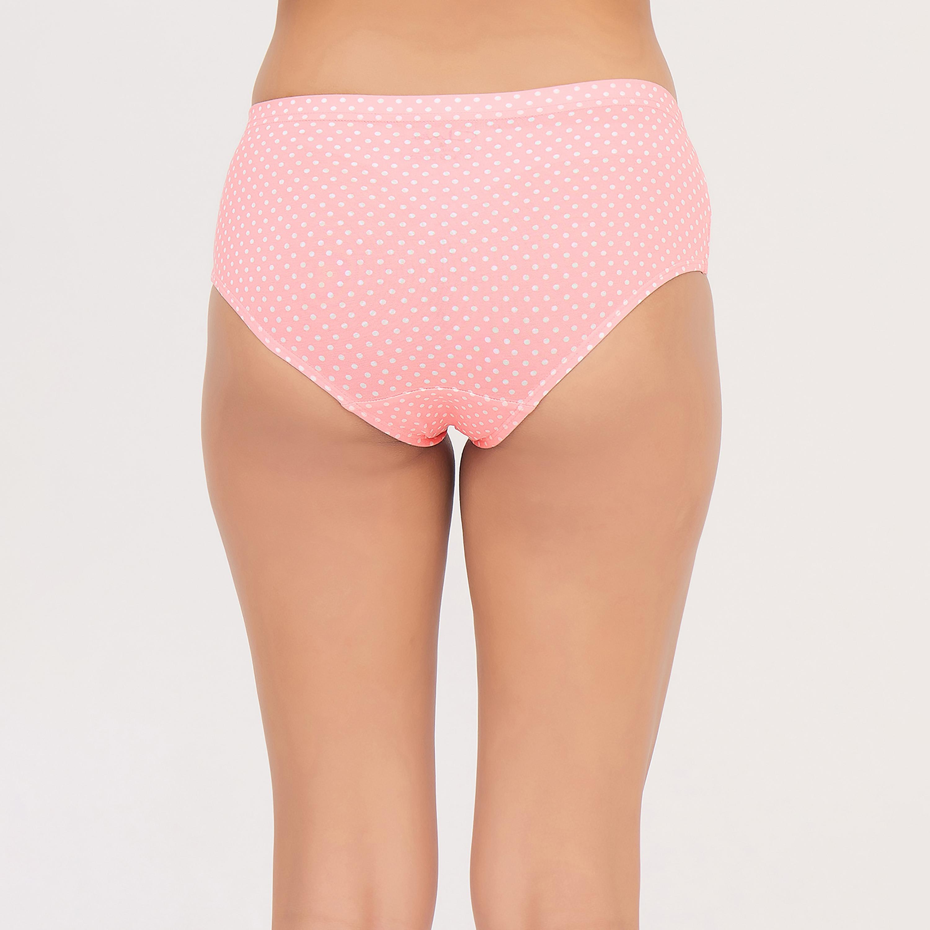 طقم سراويل داخلية قطن بولكا دوت هيبستر ومطاط داخلي 3 قطع للنساء من كلوفيا-women-clothing-lingerie-panties-image-5