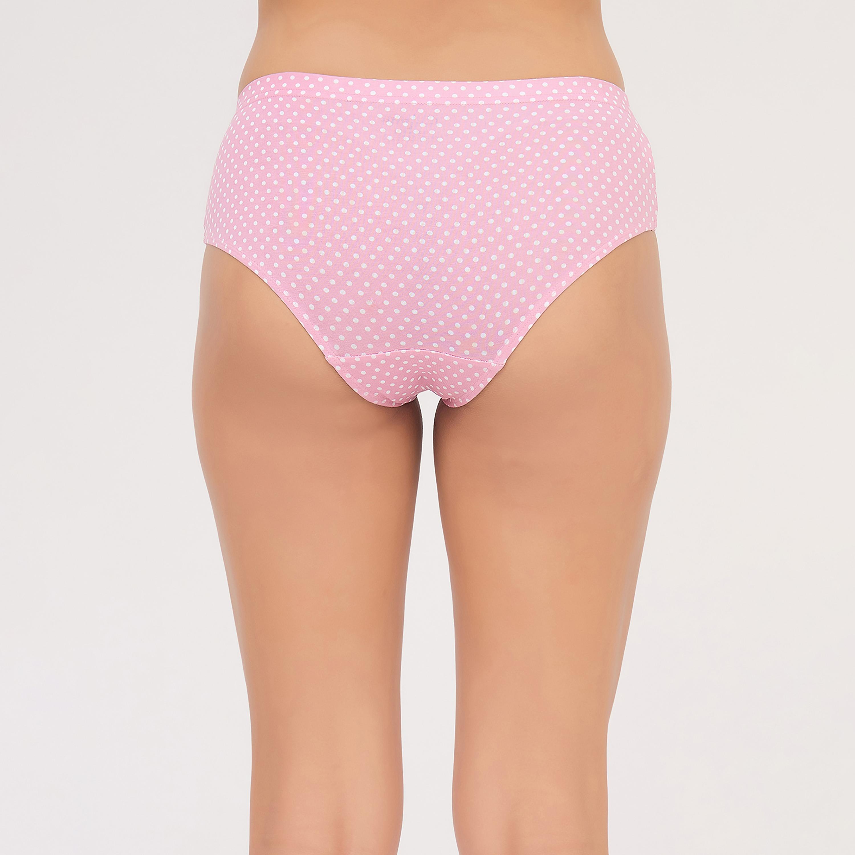 طقم سراويل داخلية قطن بولكا دوت هيبستر ومطاط داخلي 3 قطع للنساء من كلوفيا-women-clothing-lingerie-panties-image-7