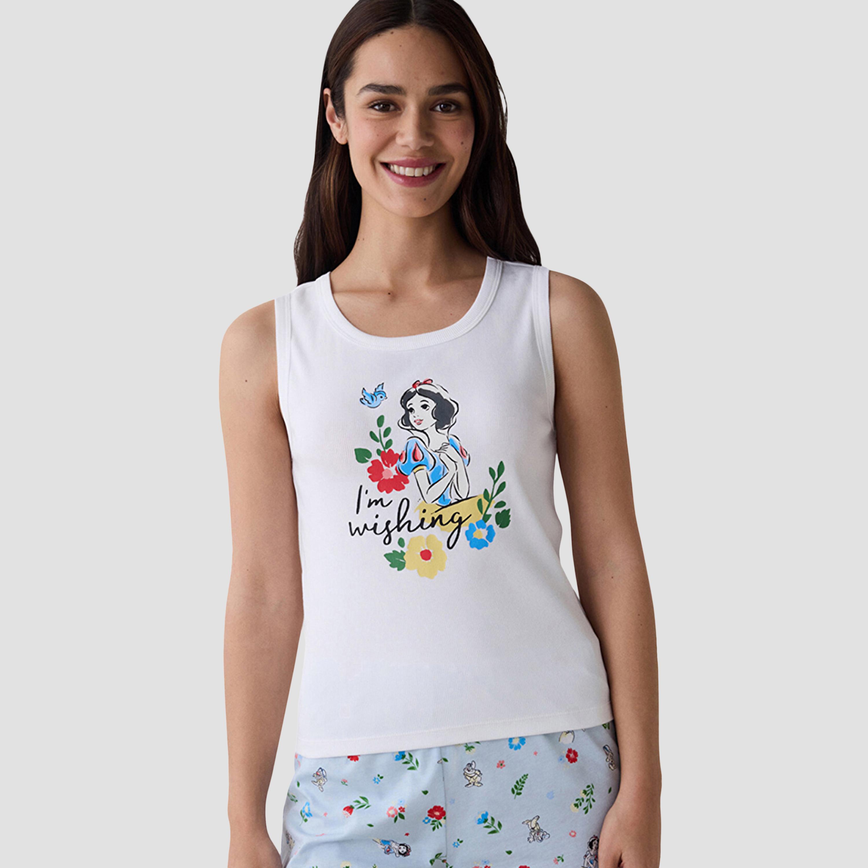 طقم نسائي من توب وشورت مطبوع عليه شخصيات من بينتي-women-clothing-nightwear-pyjamas-shortsets-image-5