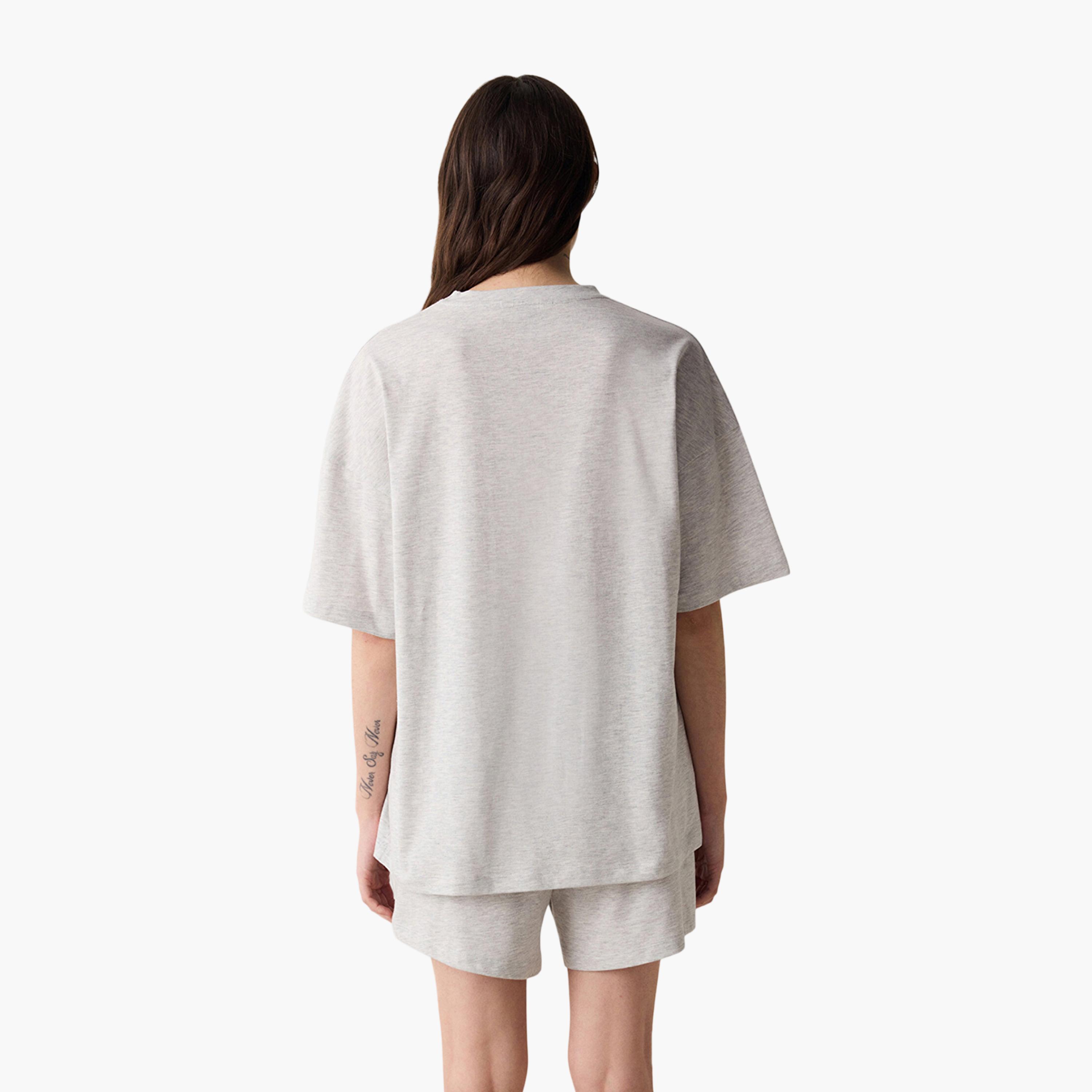 Penti Text-Print Women's T-Shirt and Shorts Set-women-clothing-nightwear-pyjamas-shortsets-image-4