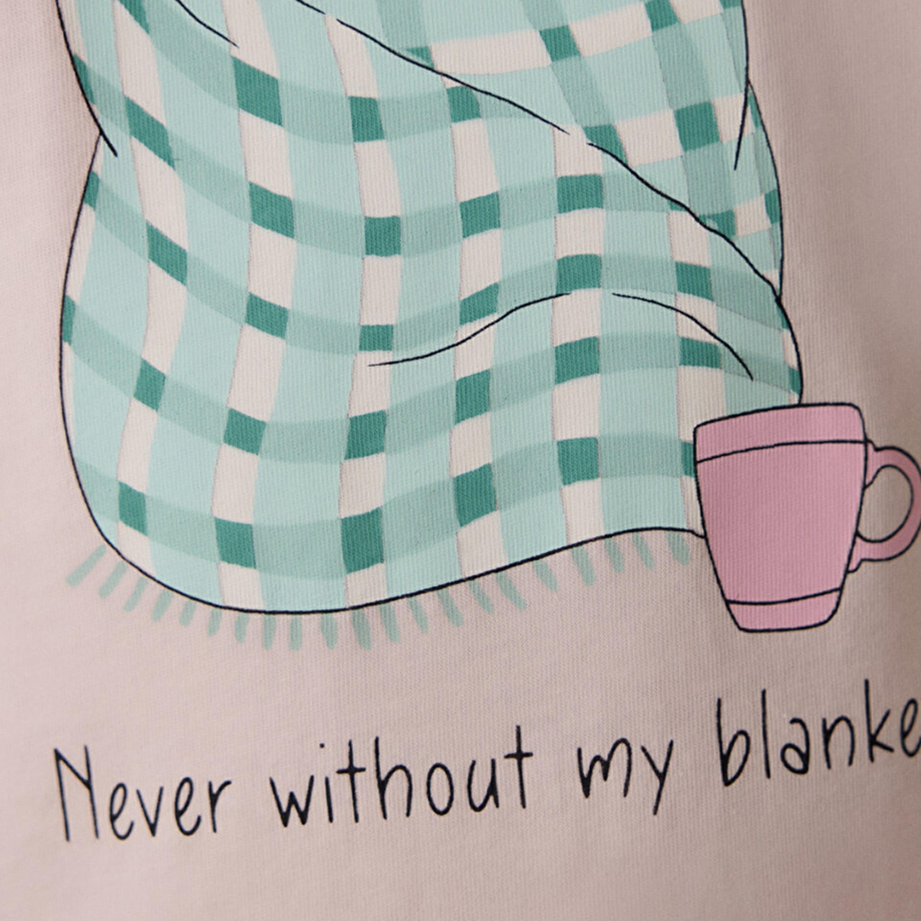 Penti Graphic Print Cotton Blanket Slogan Women's T-Shirt & Pyjama Set-women-clothing-nightwear-pyjamas-longsets-image-4