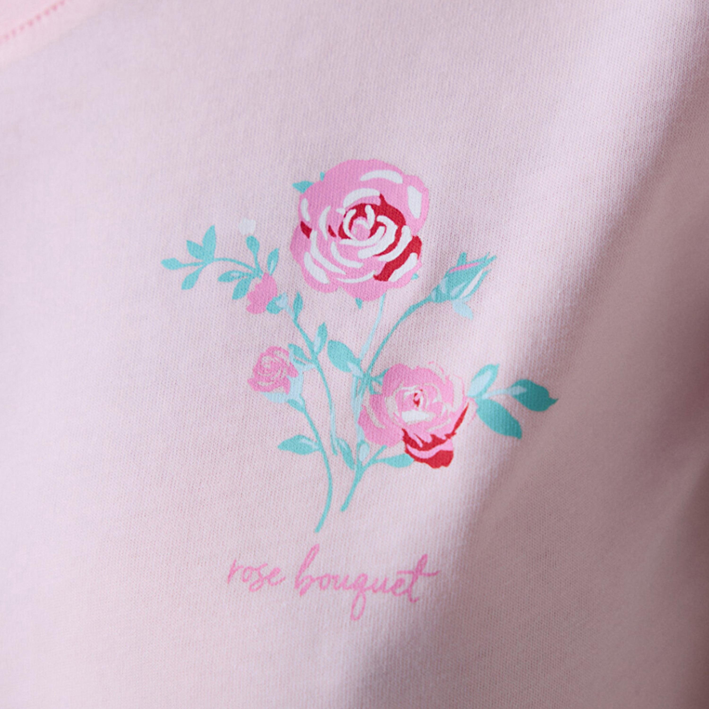 طقم تي شيرت وبيجامة نسائي بطبعة زهور من بينتي-women-clothing-nightwear-pyjamas-longsets-image-6