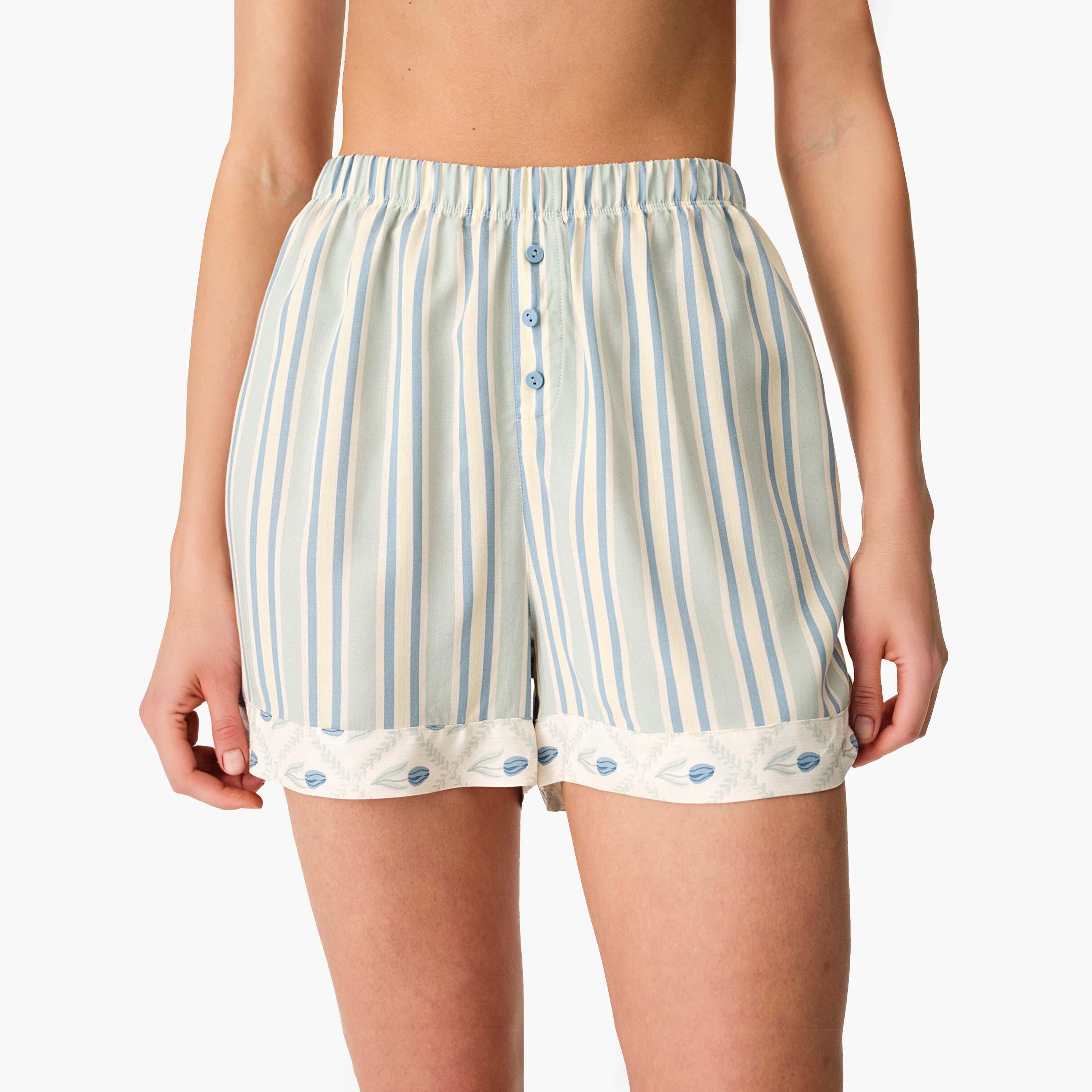 Penti Stripes High-Rise Elasticated Waist Women's Shorts-women-clothing-shorts-image-1