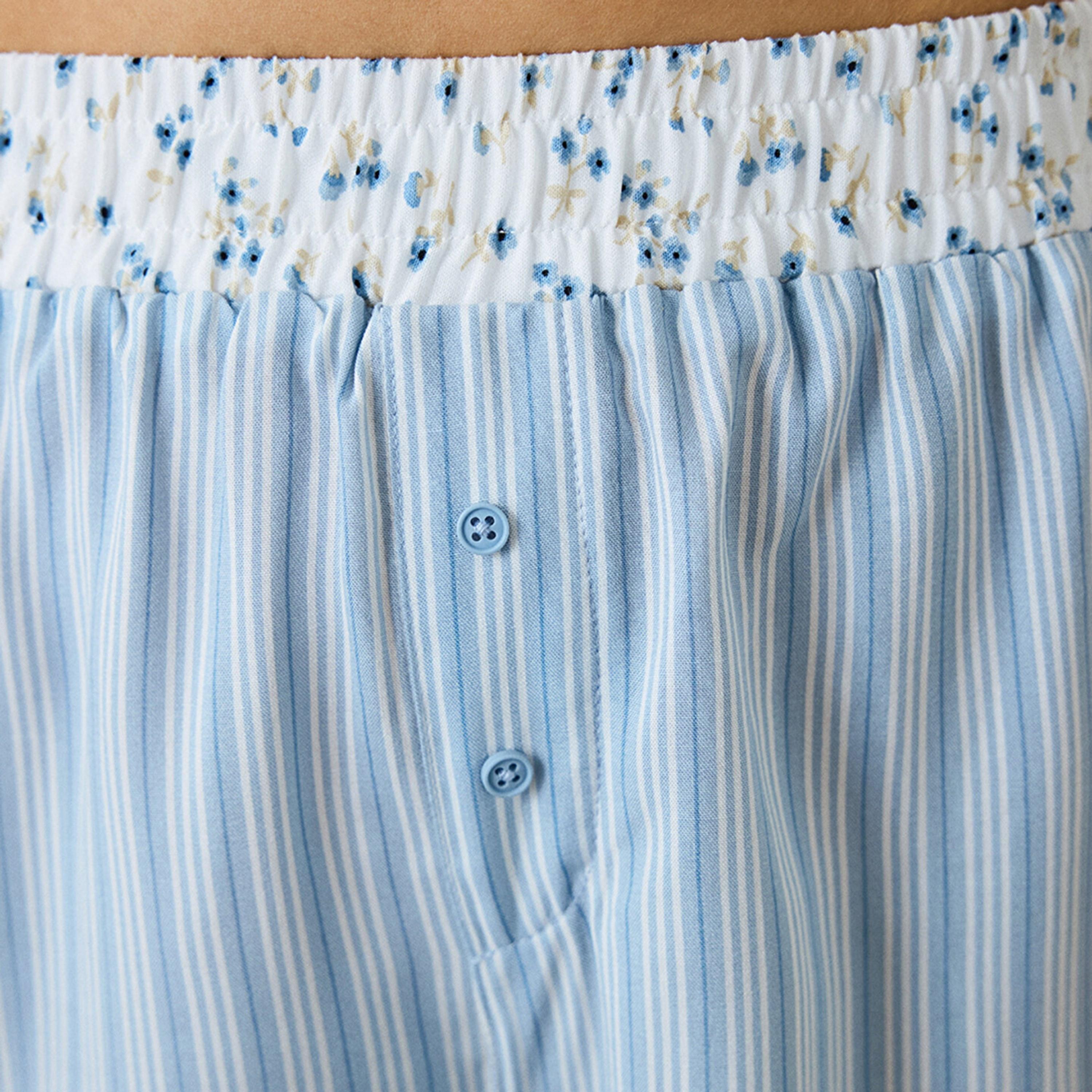 Penti Striped High-Rise Elasticated Waist Women's Shorts-women-clothing-nightwear-pyjamas-bottoms-image-5