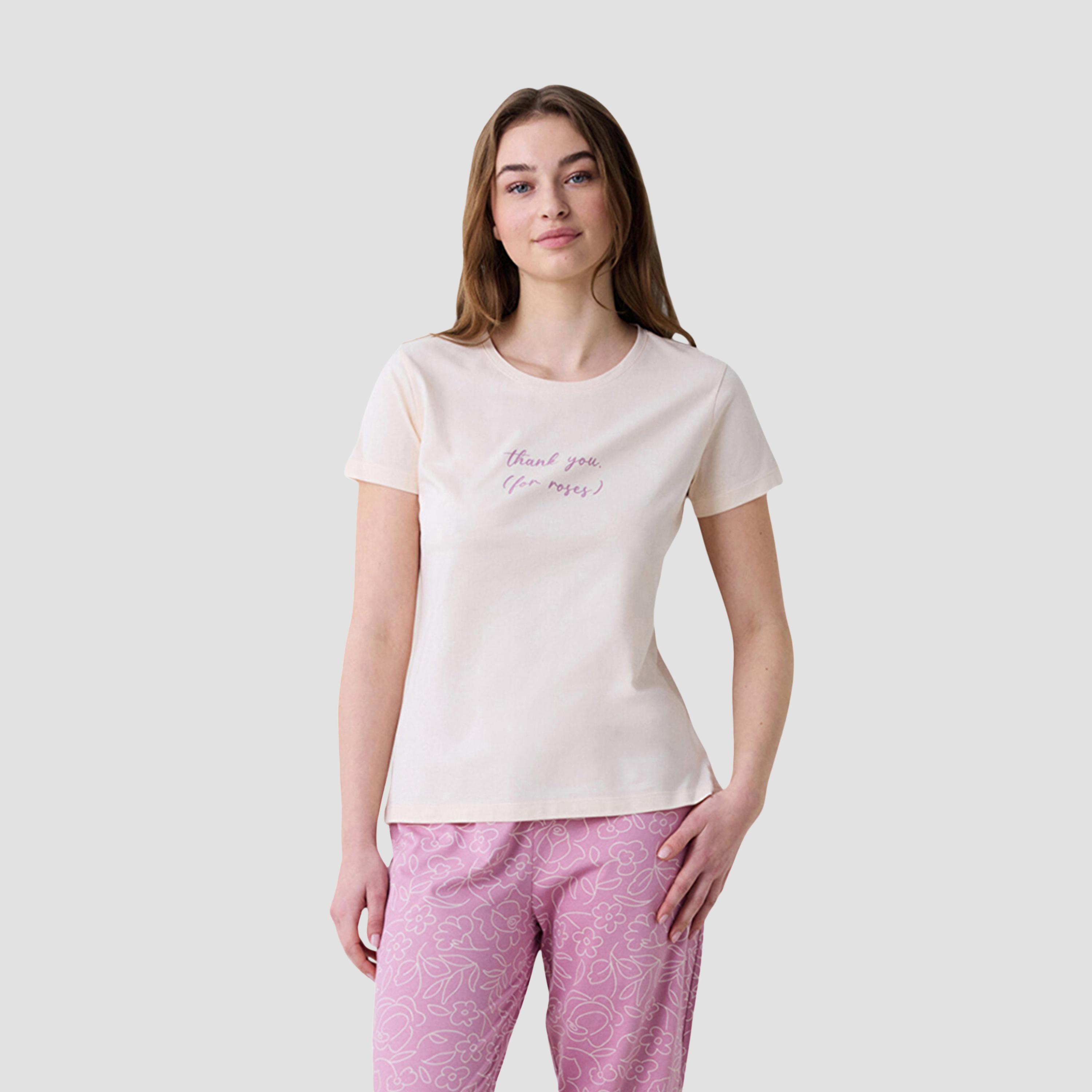 Penti Floral Print Women's T-Shirt and Capri Set-women-clothing-nightwear-pyjamas-longsets-image-2