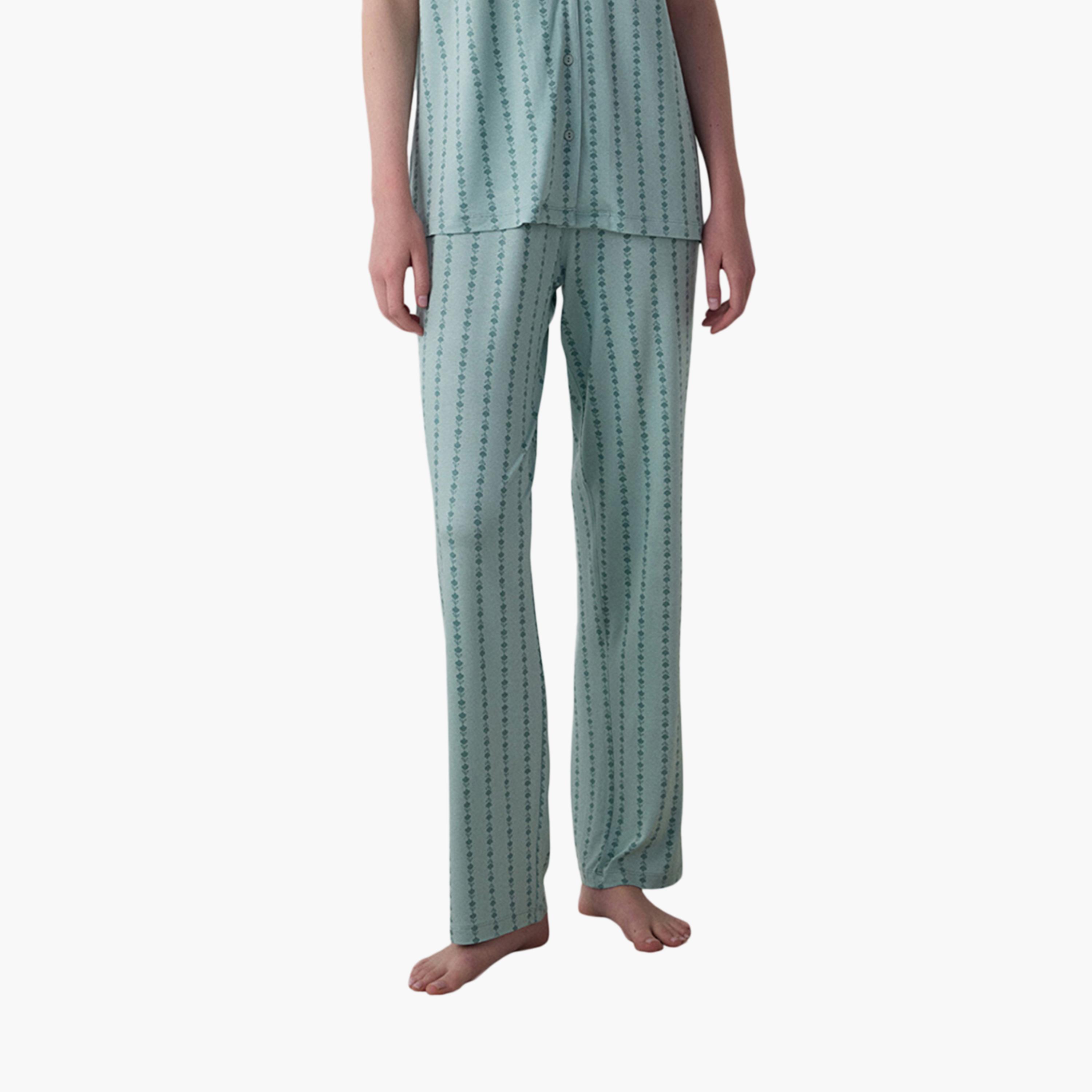 Penti Floral Striped Women's Shirt and Pyjama Set-women-clothing-nightwear-pyjamas-longsets-image-3
