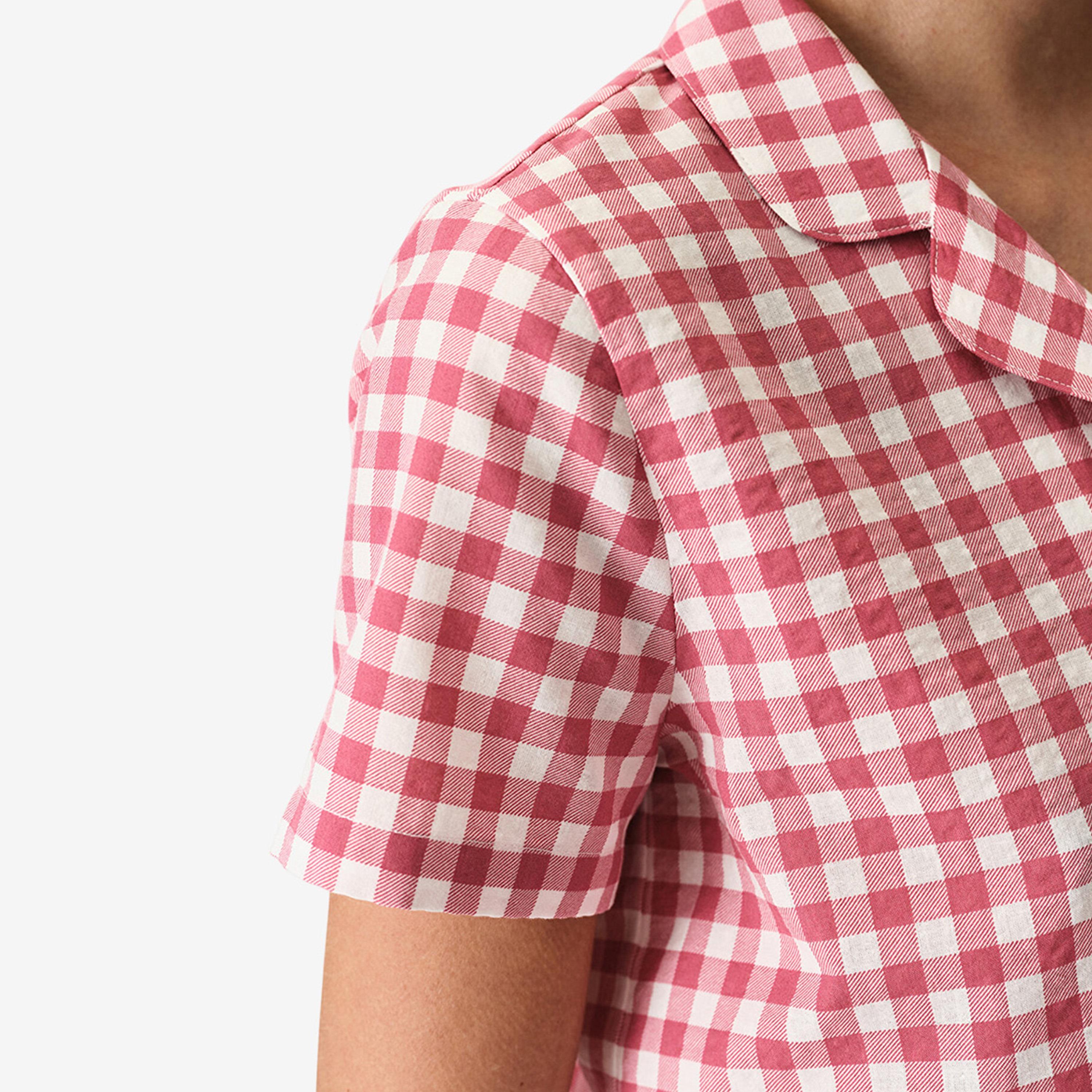 Penti Women's Checked Lapel Collared Shirt & Shorts Set-women-clothing-nightwear-pyjamas-shortsets-image-4