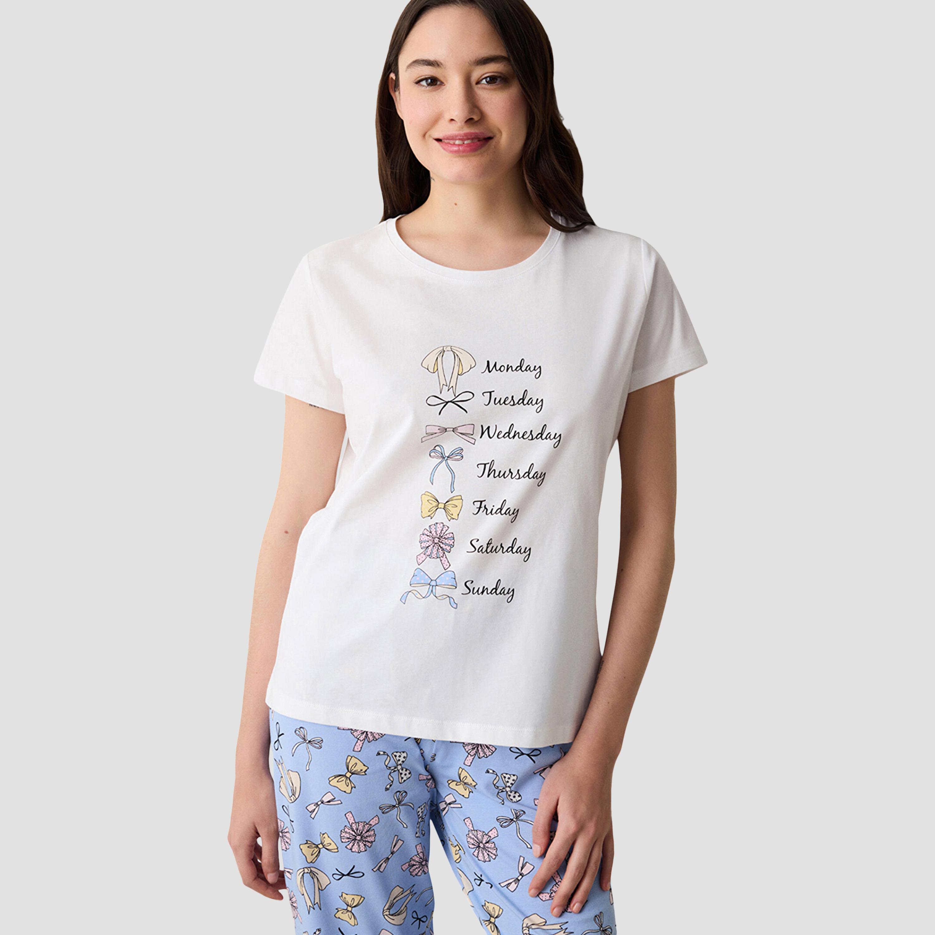 Penti Floral Print Women's T-Shirt and Pyjama Set-women-clothing-nightwear-pyjamas-longsets-image-5