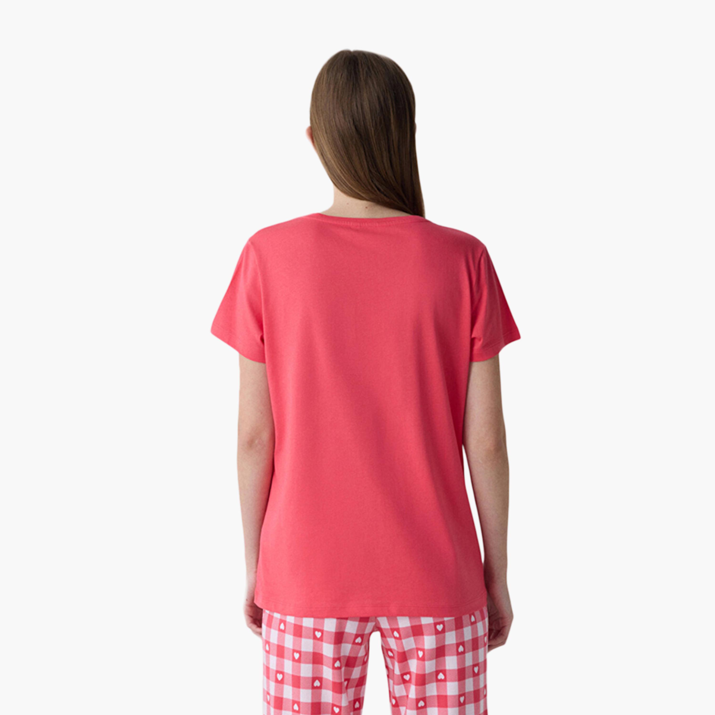 طقم تي شيرت وبيجامة نسائي من بينتي-women-clothing-nightwear-pyjamas-longsets-image-4