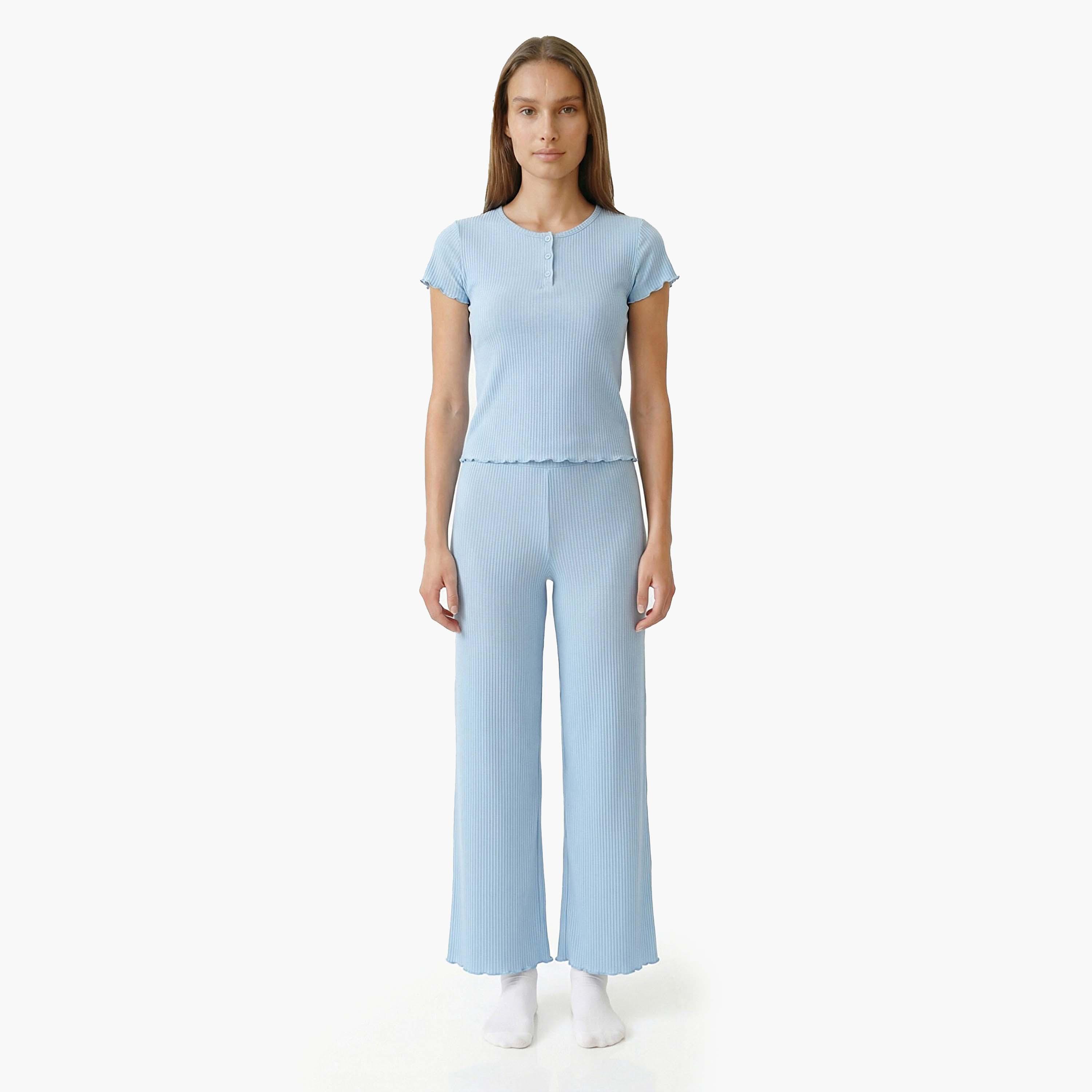 Penti Women's Plain Top & Pyjama Set-women-clothing-nightwear-pyjamas-longsets-image-1