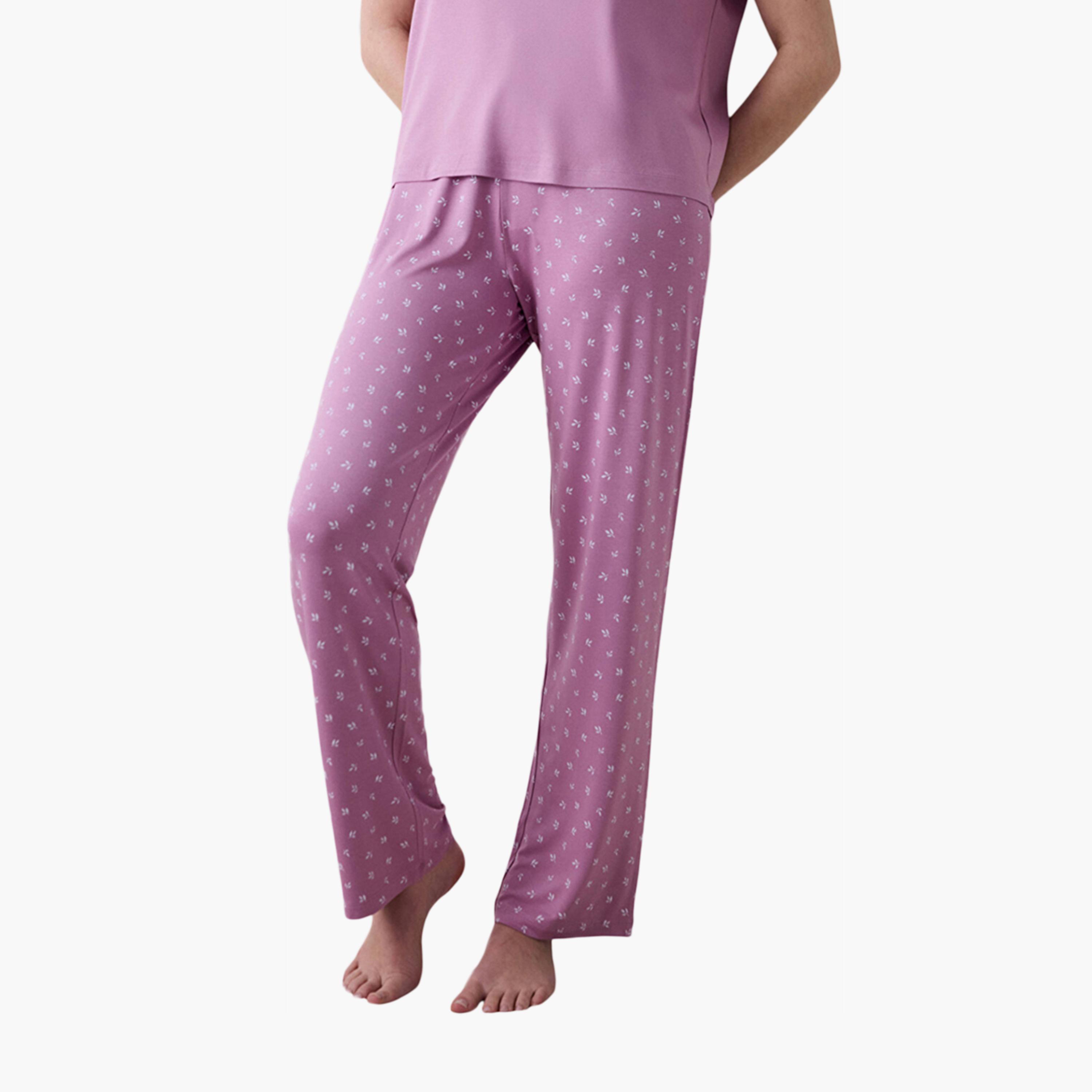 طقم بيجامة وقميص نسائي مطبوع من بينتي-women-clothing-nightwear-pyjamas-longsets-image-3