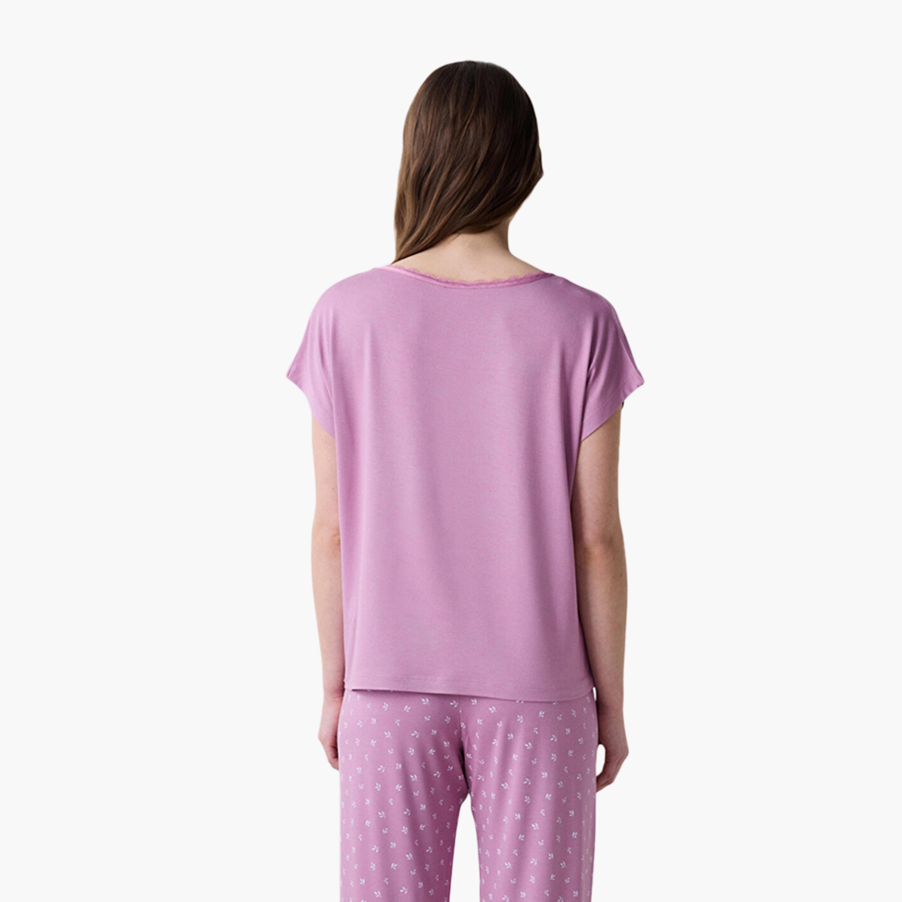 طقم بيجامة وقميص نسائي مطبوع من بينتي-women-clothing-nightwear-pyjamas-longsets-image-4