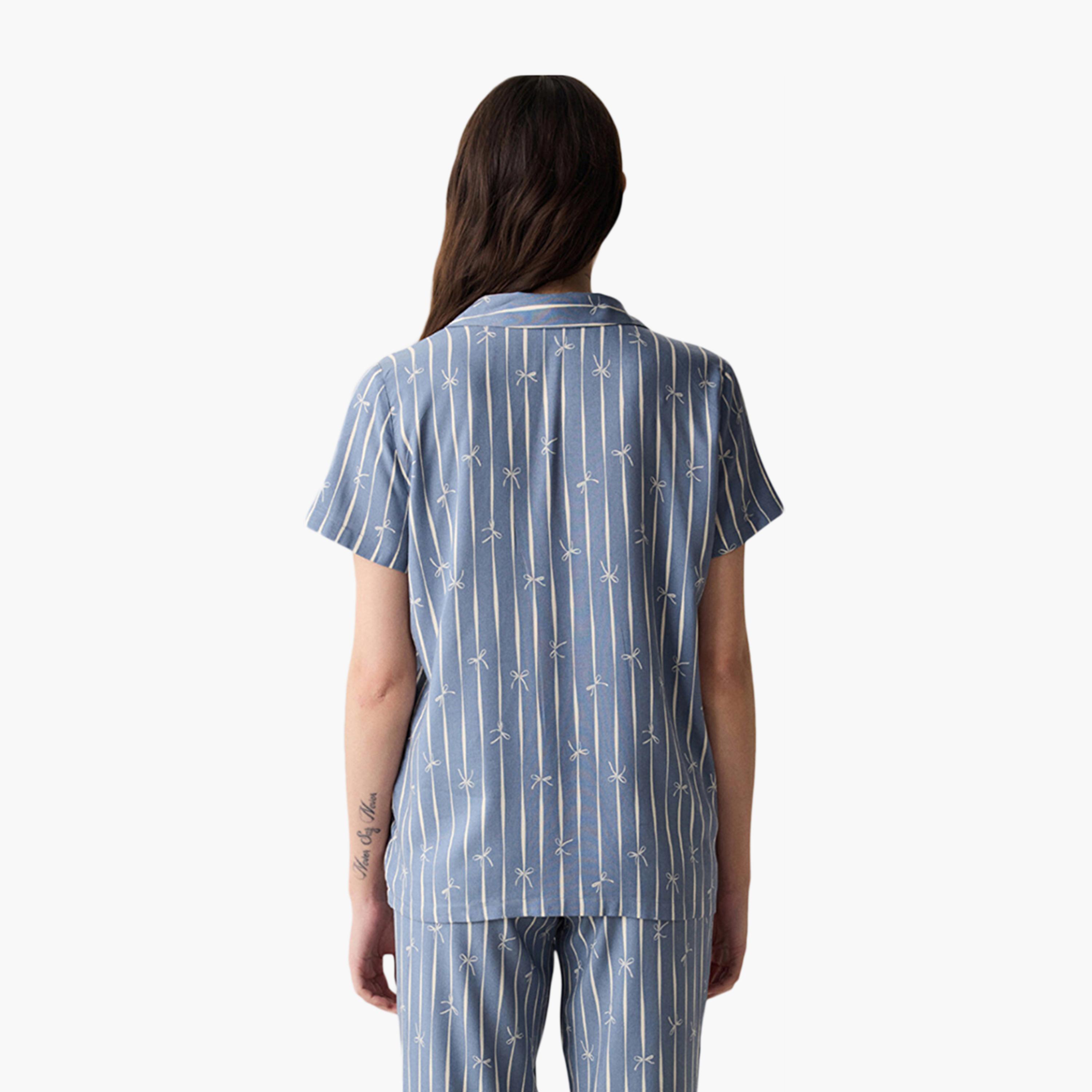 طقم قميص وبيجامة نسائي مخطط من بينتي-women-clothing-nightwear-pyjamas-longsets-image-5