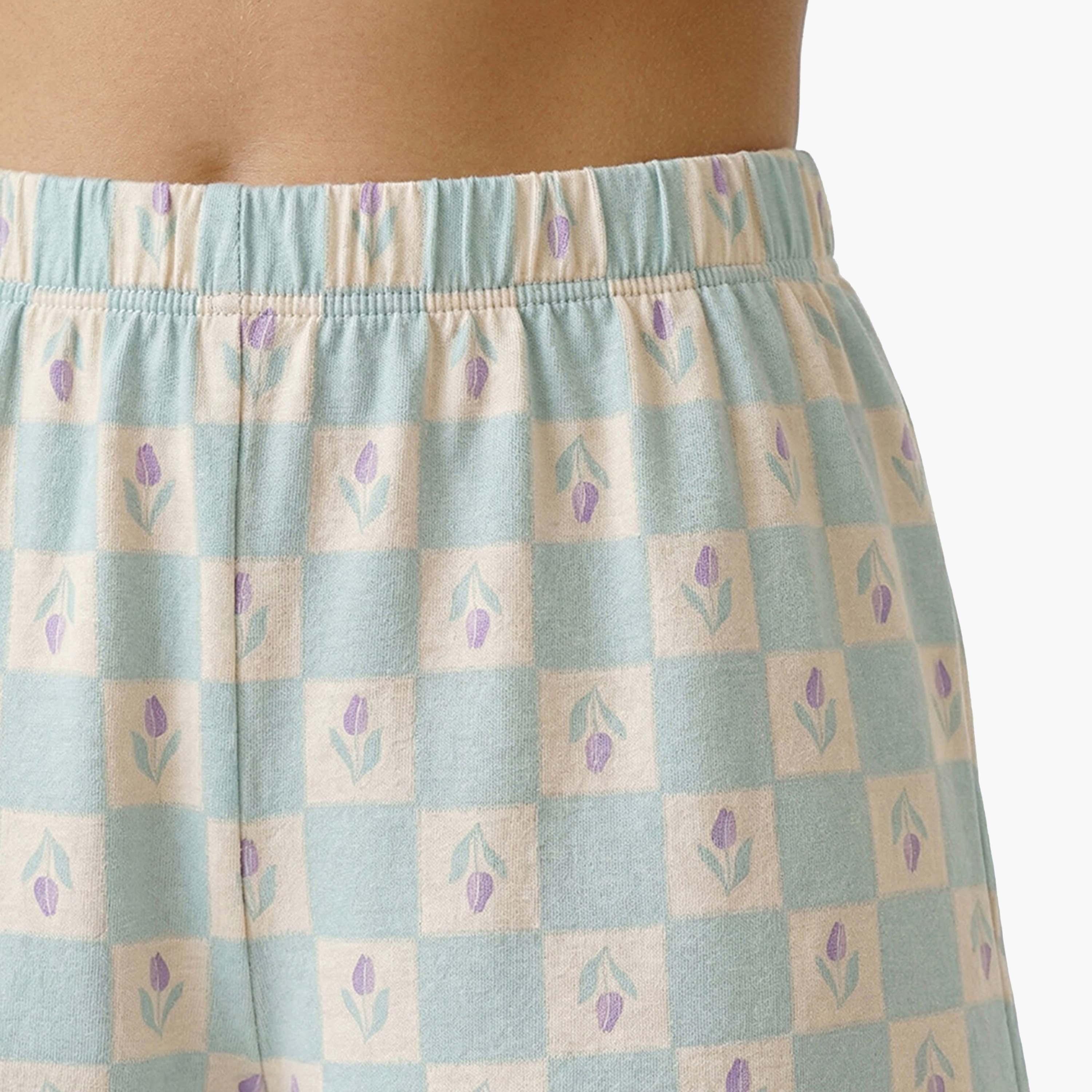 طقم بيجامة بلوزة حمالات (كامي) وشورت كاروهات للنساء من بينتي-women-clothing-nightwear-pyjamas-shortsets-image-4