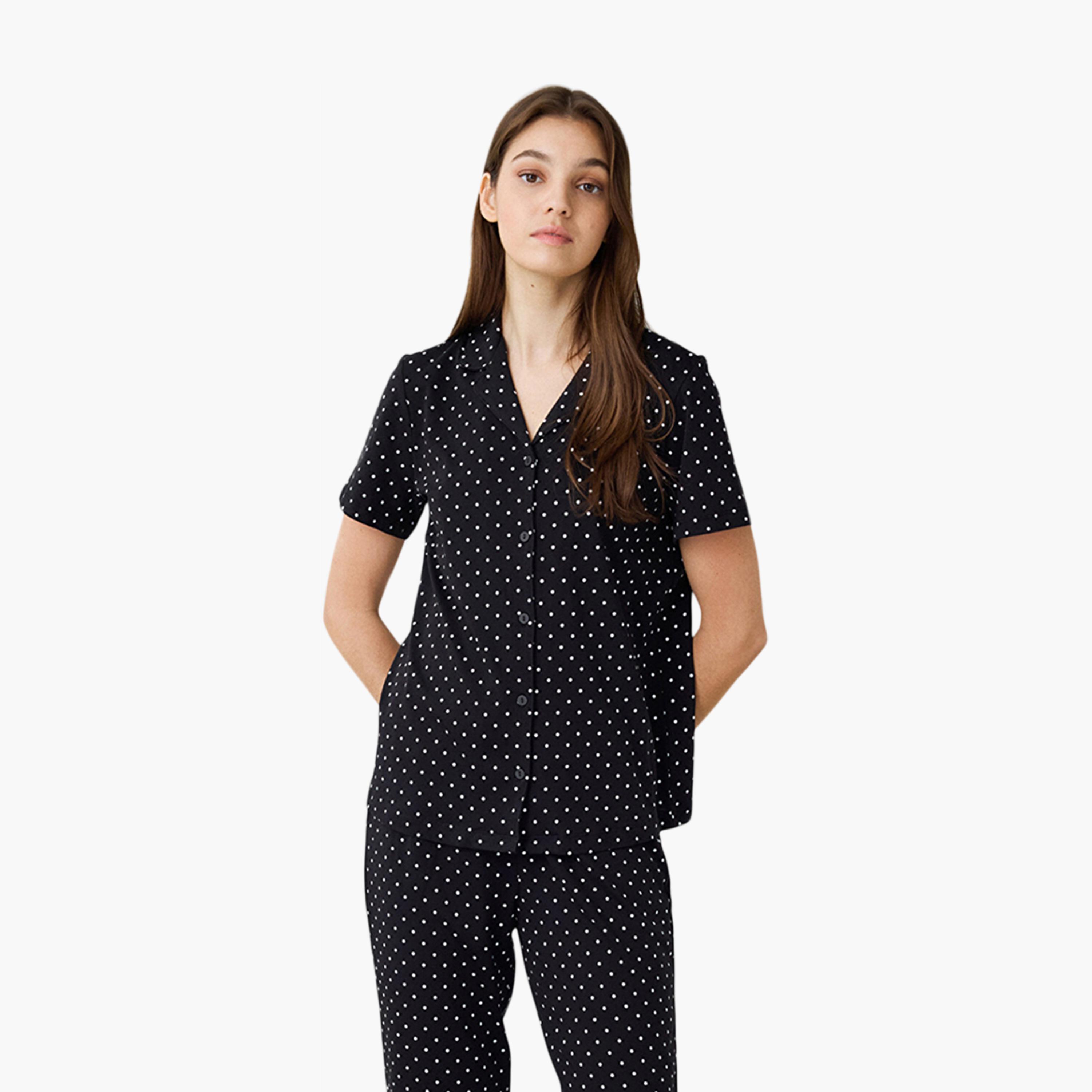 Penti Polka Dot Women's Shirt and Pyjama Set-women-clothing-nightwear-pyjamas-longsets-image-2