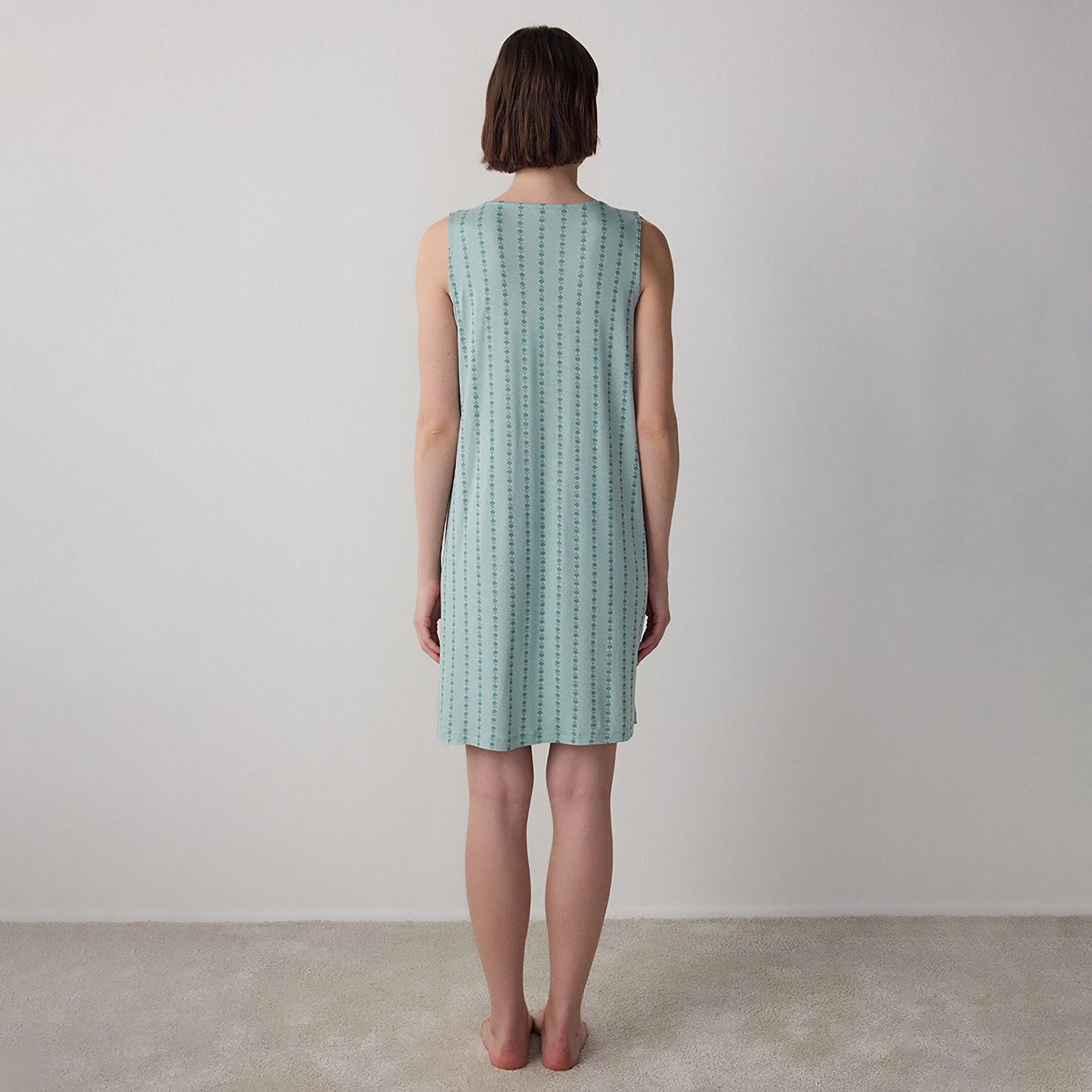 Penti Floral Striped V-Neck Sleeveless Women's Night Dress-women-clothing-nightwear-nighties-image-3