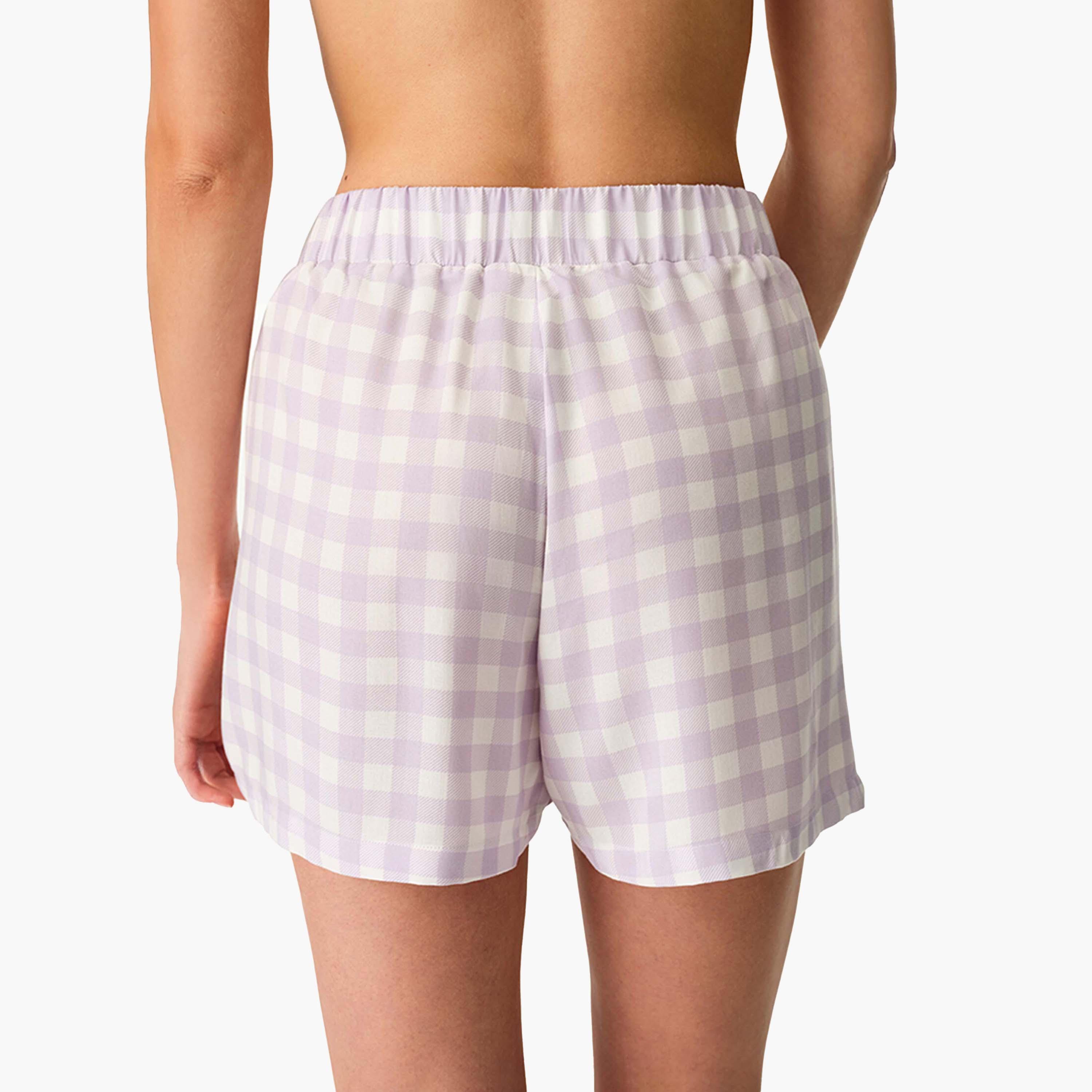 Penti Checked High-Rise Elasticated Waist Women's Shorts-women-clothing-shorts-image-2