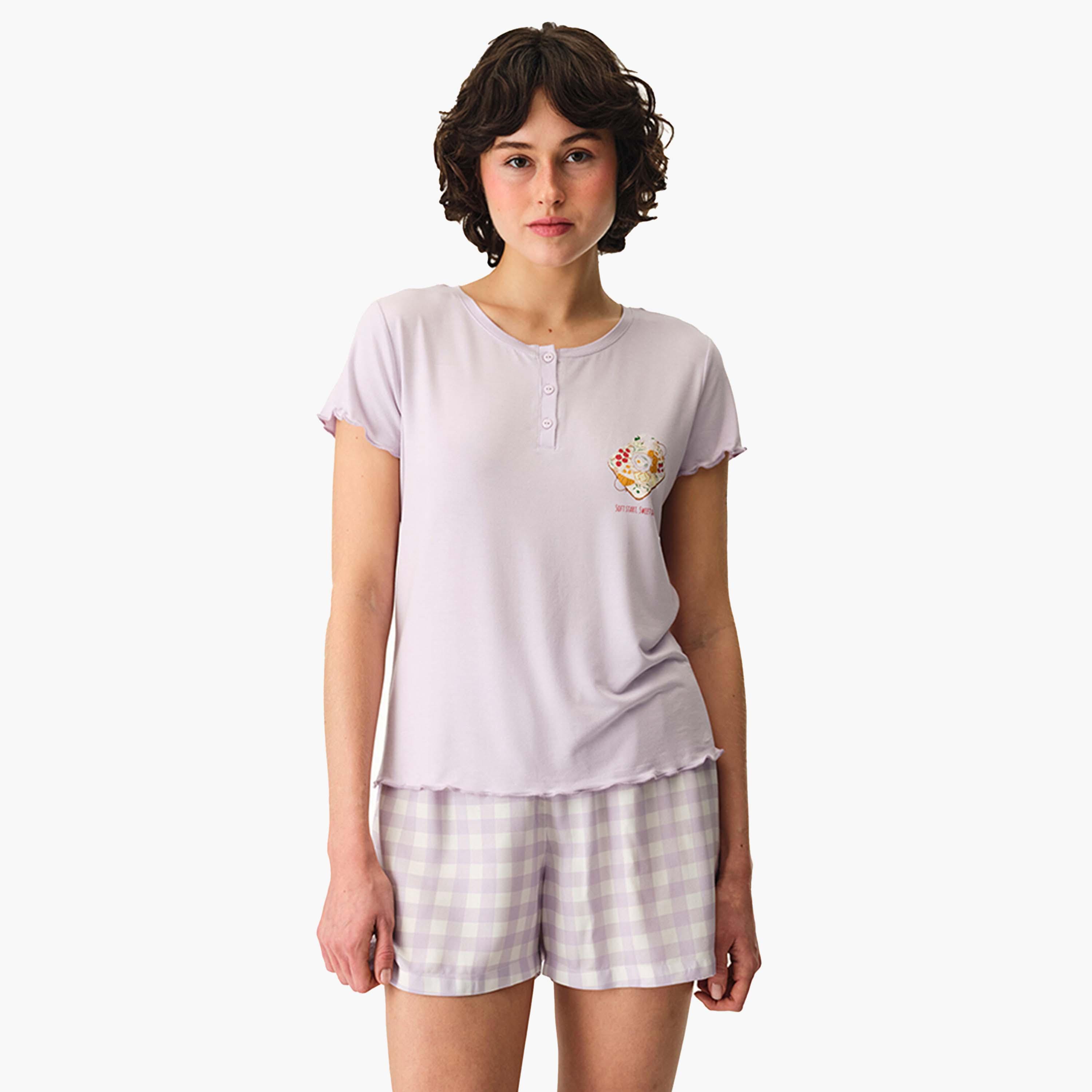 Penti Checked High-Rise Elasticated Waist Women's Shorts-women-clothing-shorts-image-3