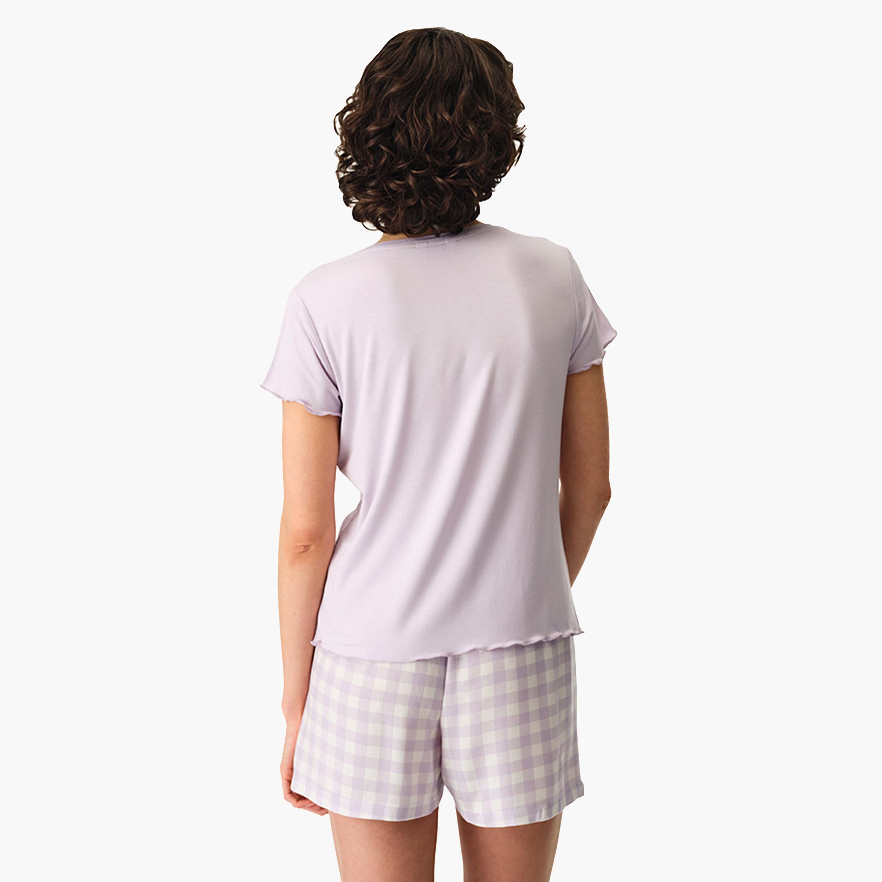 Penti Checked High-Rise Elasticated Waist Women's Shorts-women-clothing-shorts-image-4